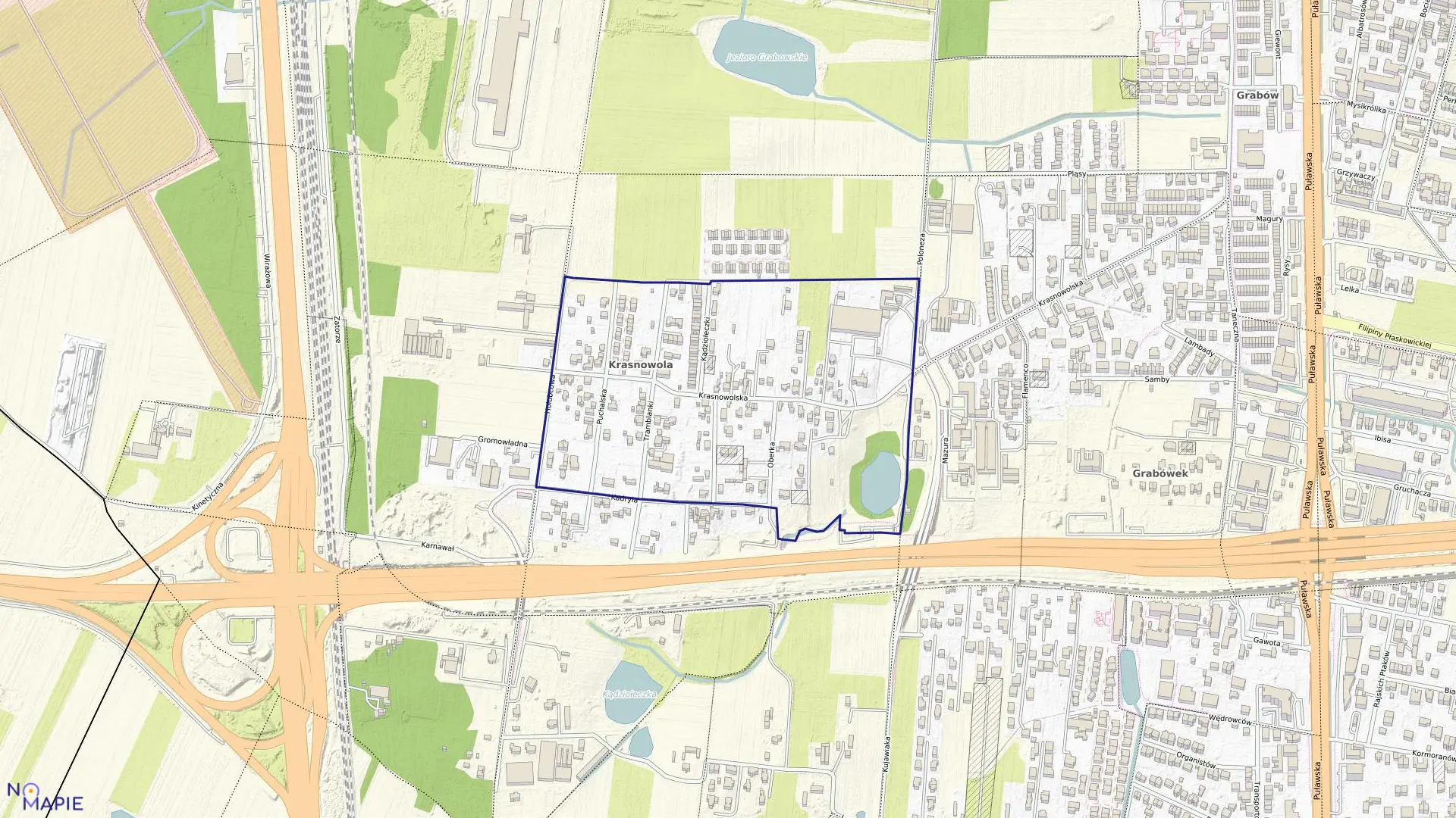 Mapa obrębu 1-08-34 w mieście Warszawa