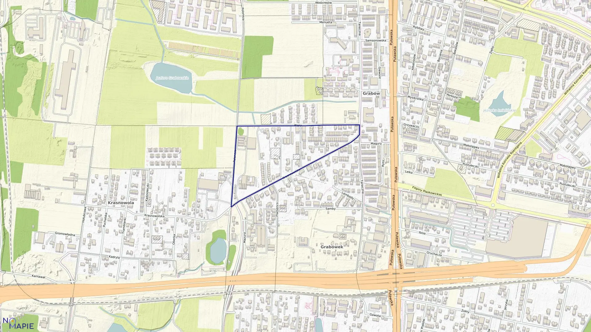 Mapa obrębu 1-08-35 w mieście Warszawa