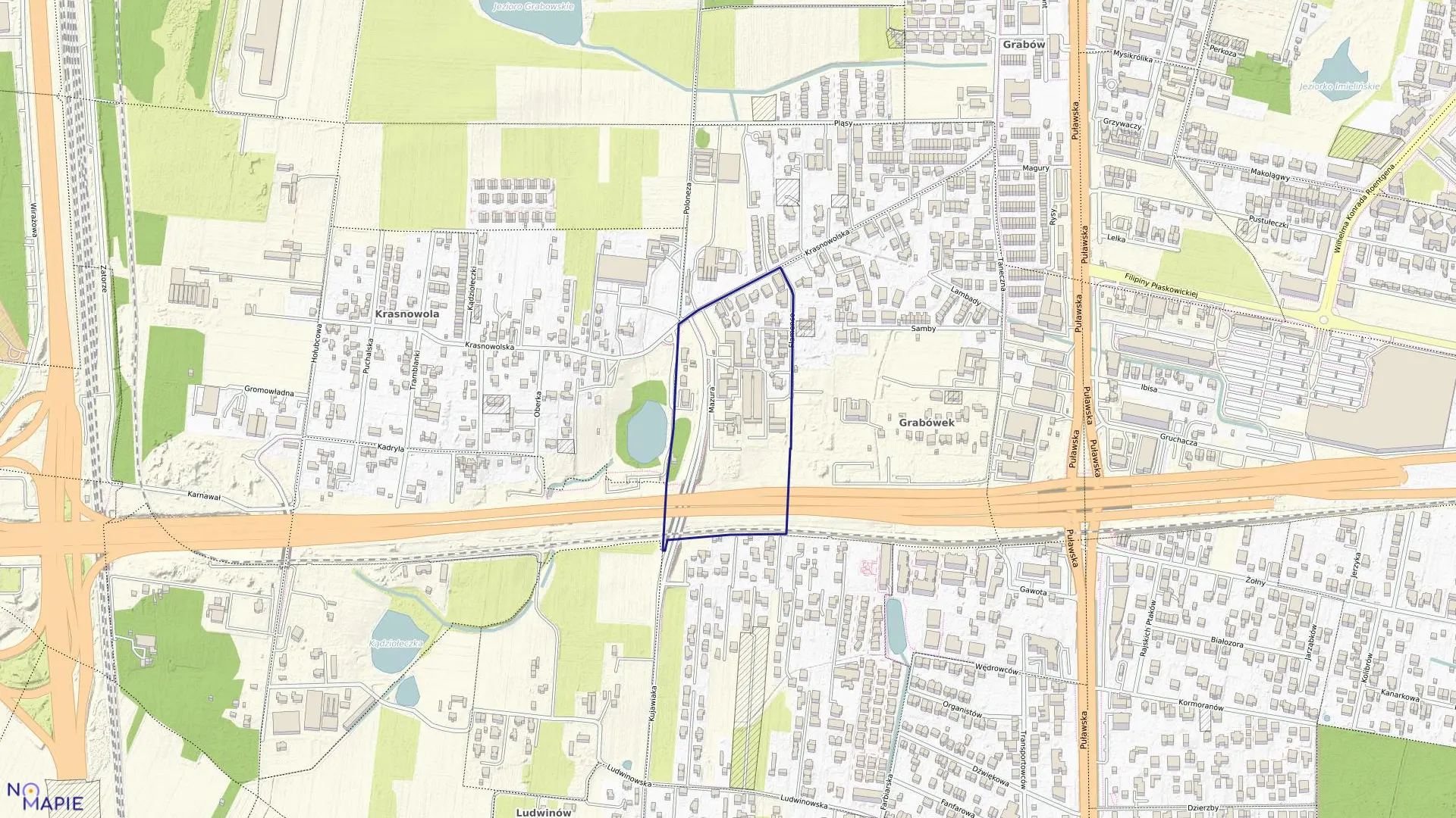 Mapa obrębu 1-08-37 w mieście Warszawa