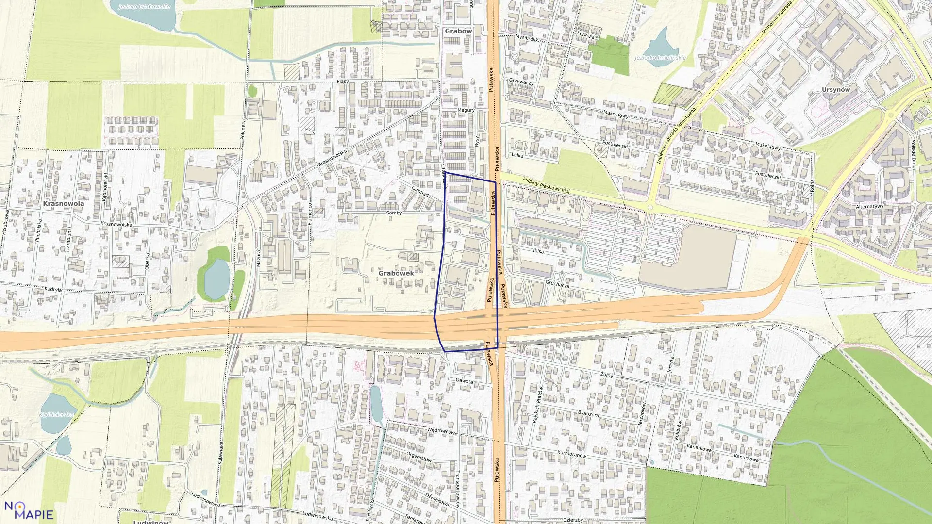 Mapa obrębu 1-08-39 w mieście Warszawa