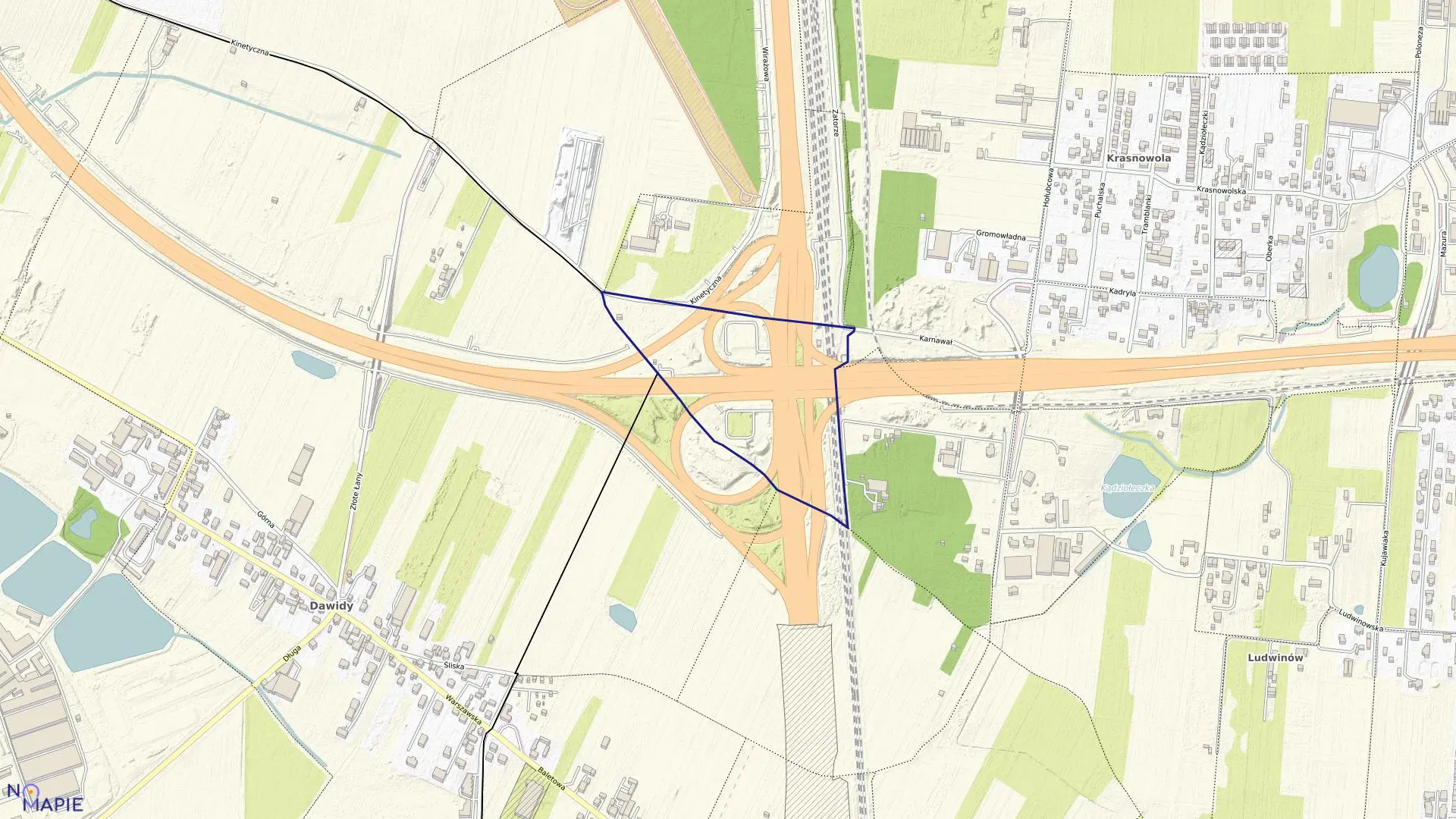 Mapa obrębu 1-09-18 w mieście Warszawa