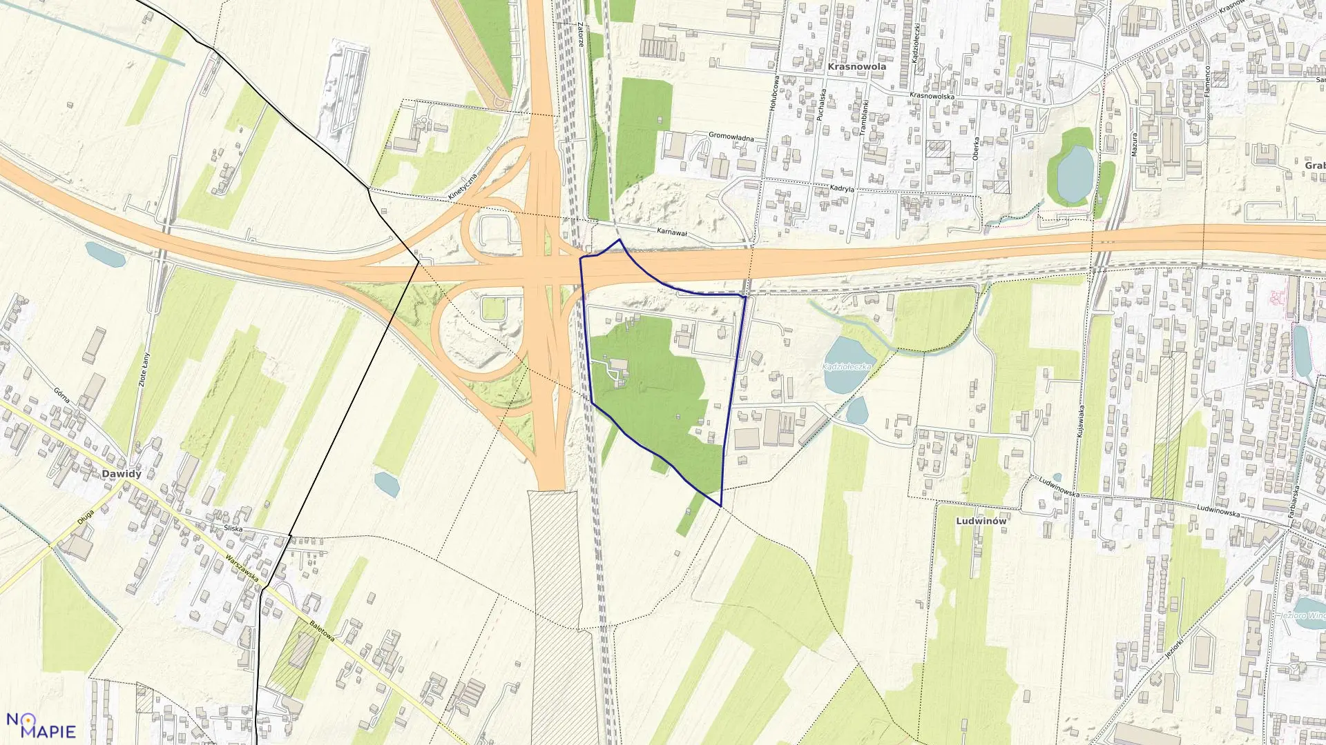 Mapa obrębu 1-09-19 w mieście Warszawa