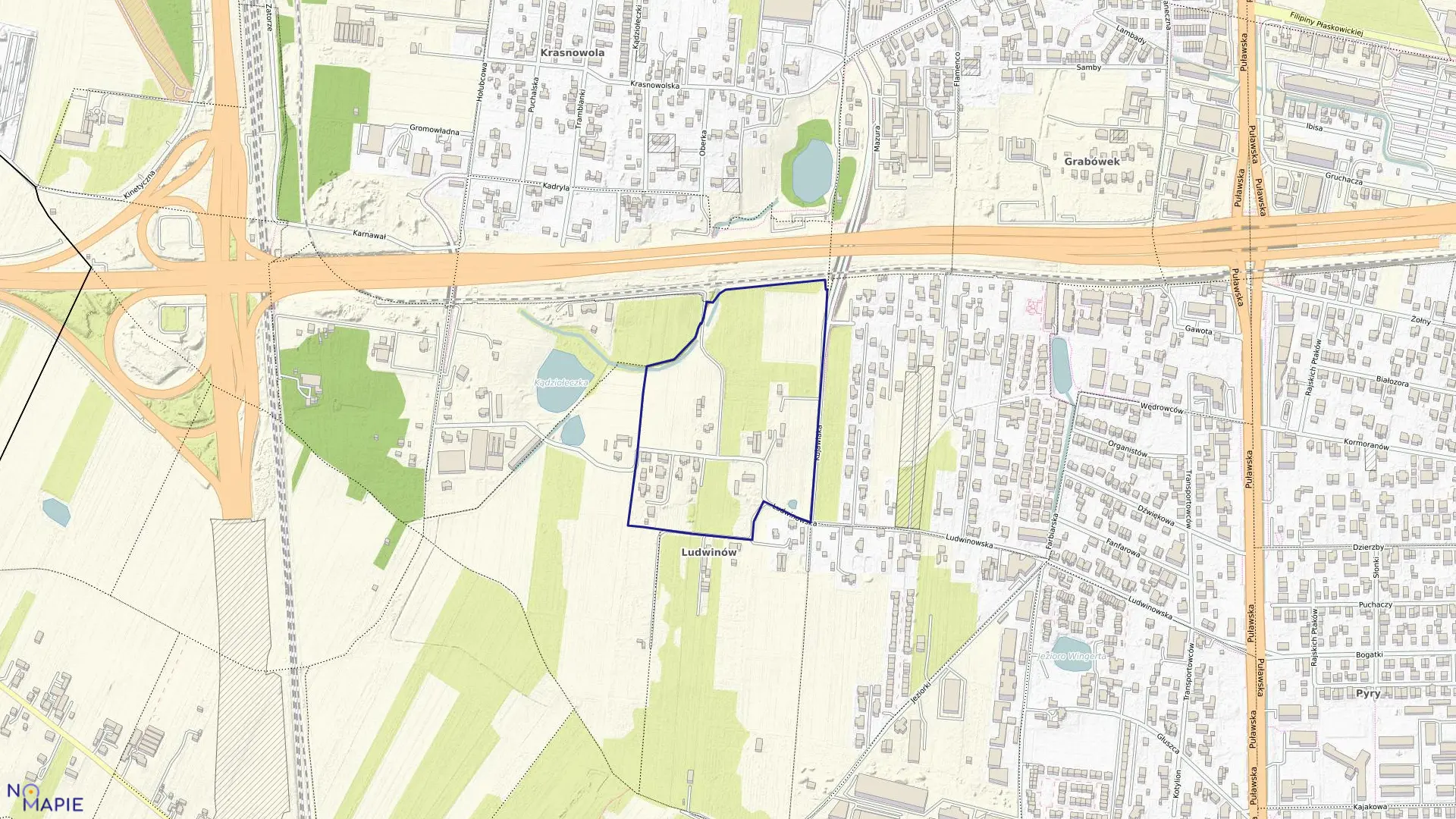 Mapa obrębu 1-09-21 w mieście Warszawa