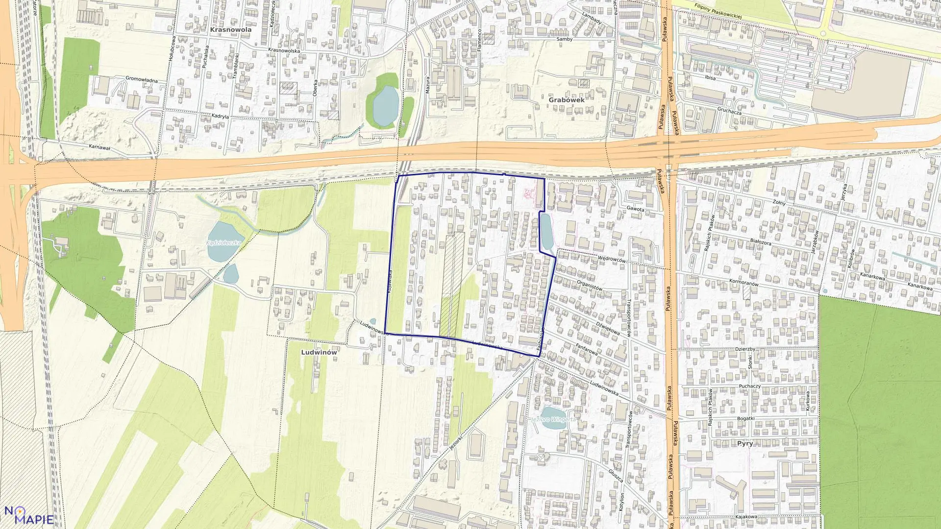 Mapa obrębu 1-09-22 w mieście Warszawa