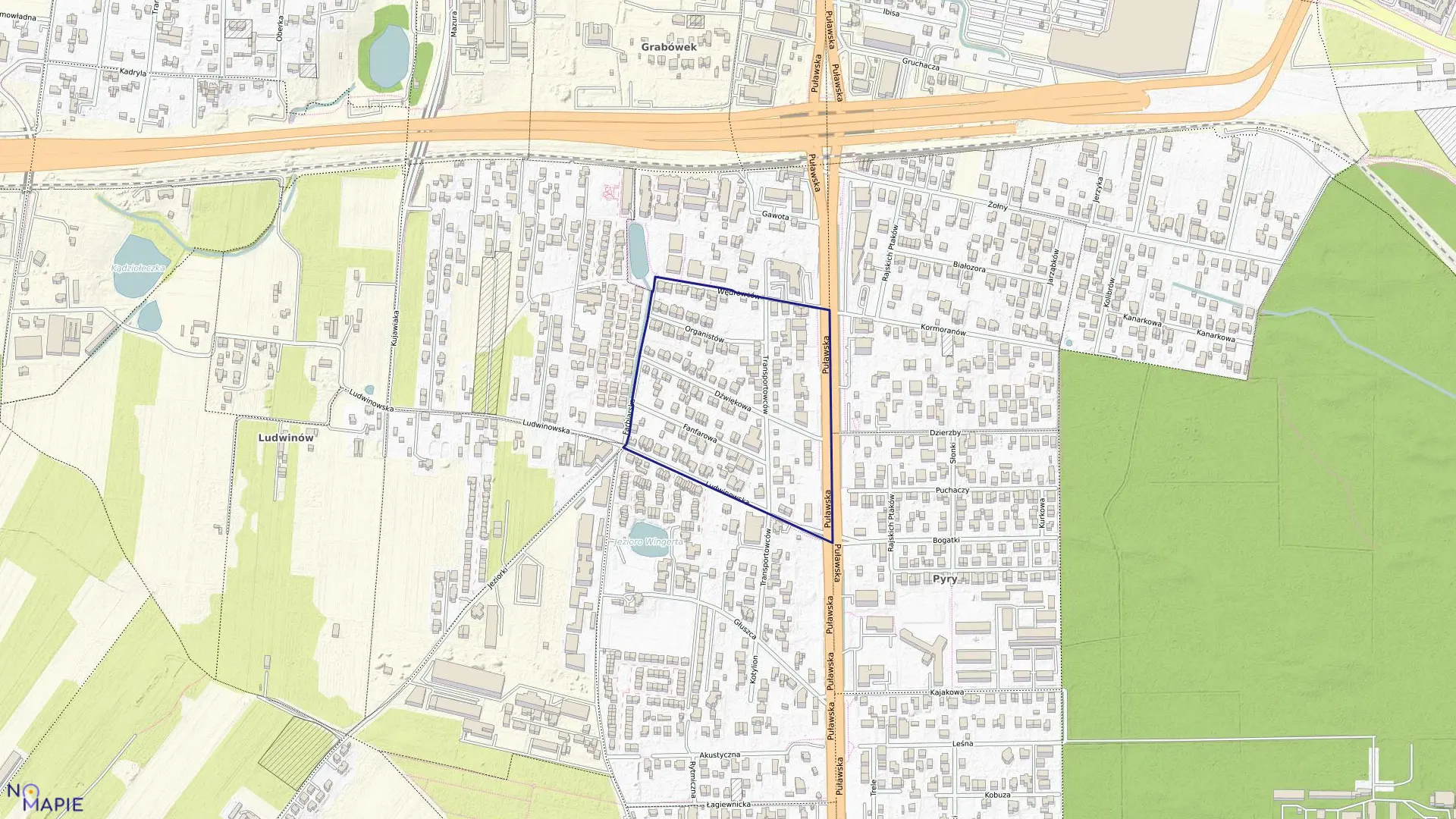 Mapa obrębu 1-09-24 w mieście Warszawa