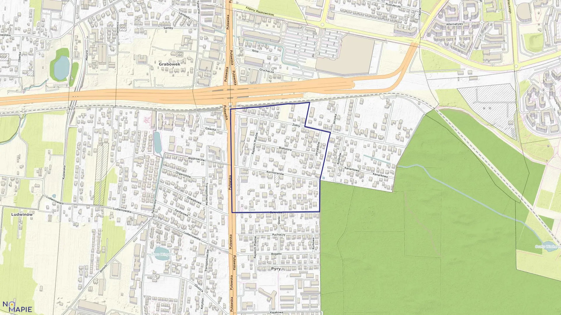 Mapa obrębu 1-09-25 w mieście Warszawa