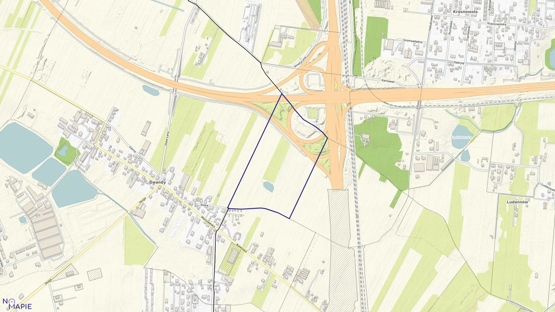 Mapa obrębu 1-09-27 w mieście Warszawa