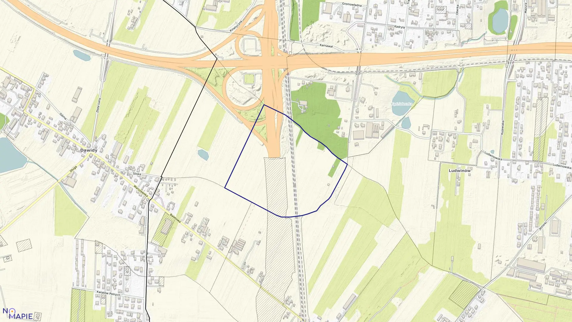 Mapa obrębu 1-09-28 w mieście Warszawa