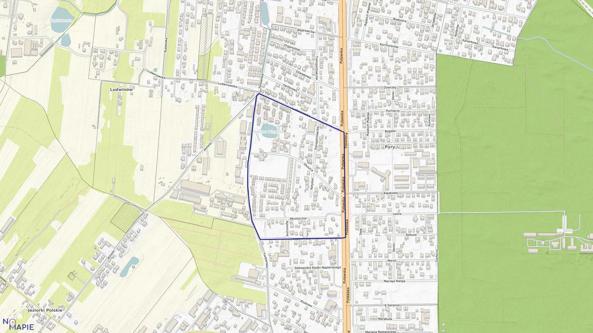 Mapa obrębu 1-09-33 w mieście Warszawa