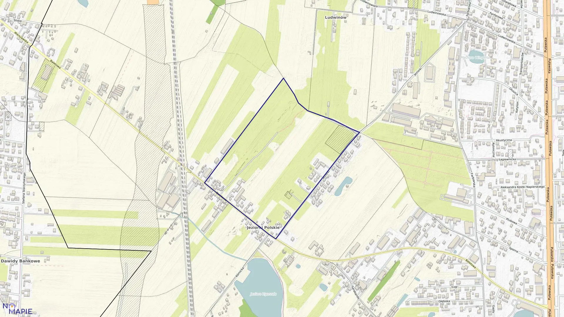 Mapa obrębu 1-09-38 w mieście Warszawa