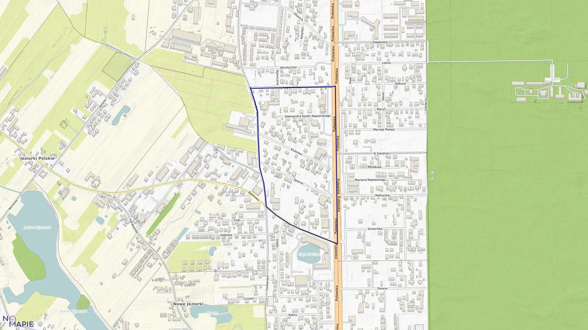 Mapa obrębu 1-09-42 w mieście Warszawa