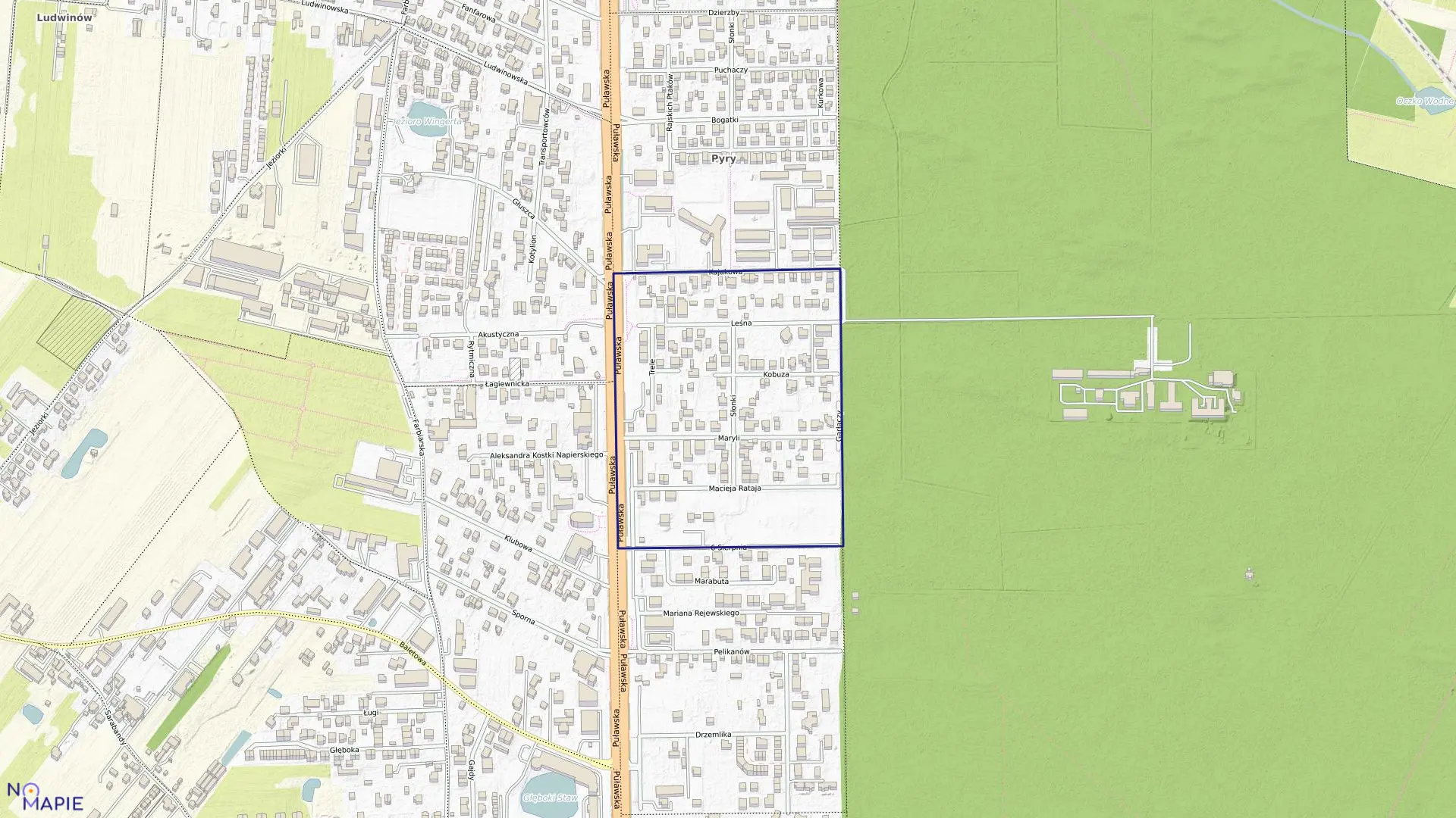 Mapa obrębu 1-09-43 w mieście Warszawa