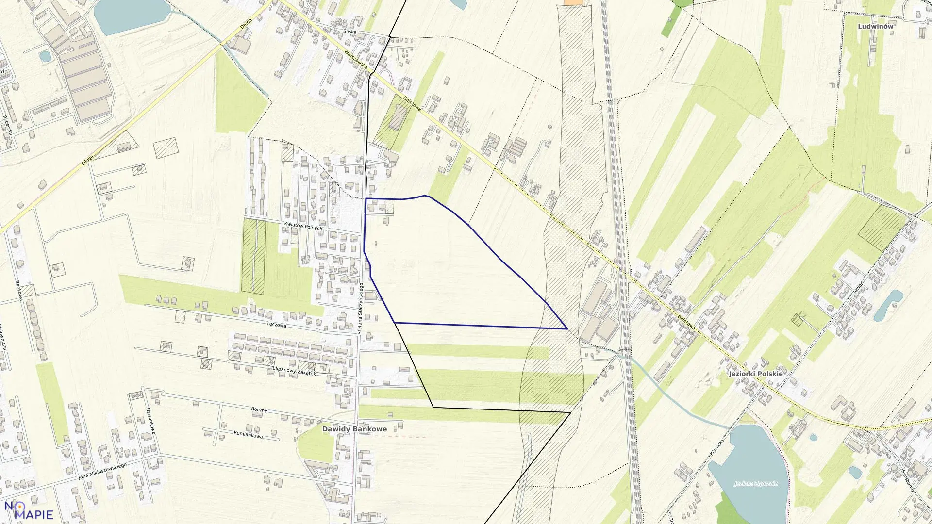 Mapa obrębu 1-09-45 w mieście Warszawa