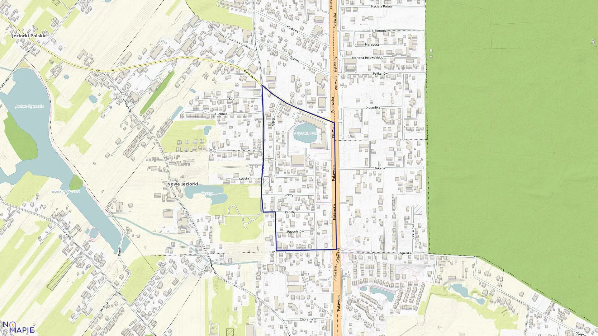 Mapa obrębu 1-09-52 w mieście Warszawa