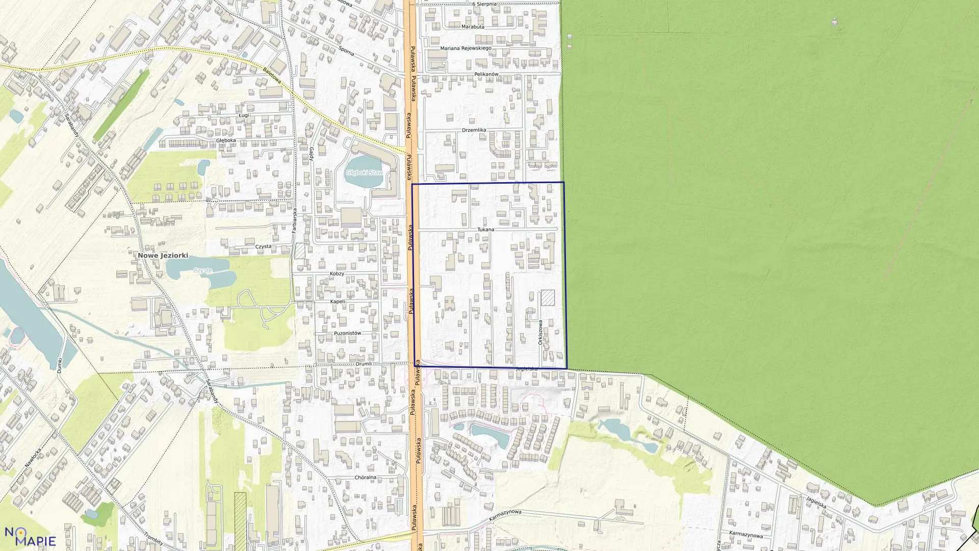 Mapa obrębu 1-09-53 w mieście Warszawa