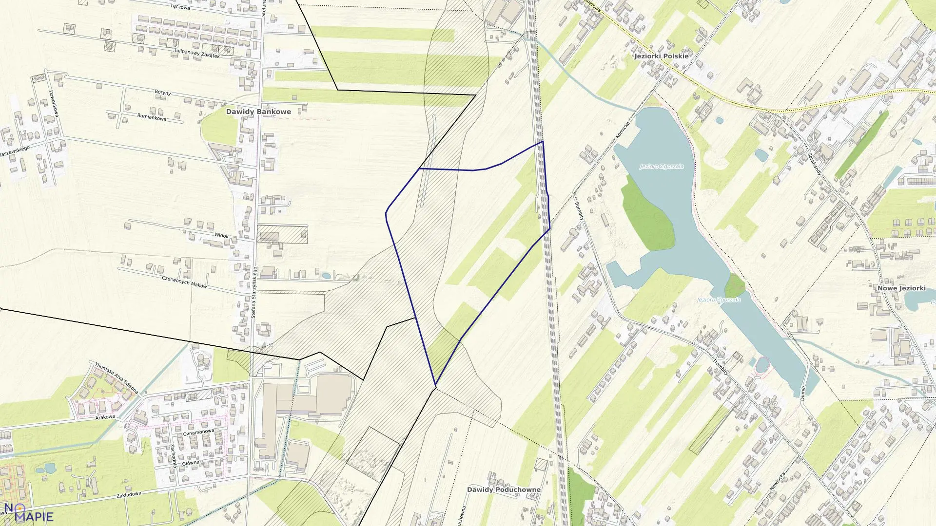 Mapa obrębu 1-09-54 w mieście Warszawa