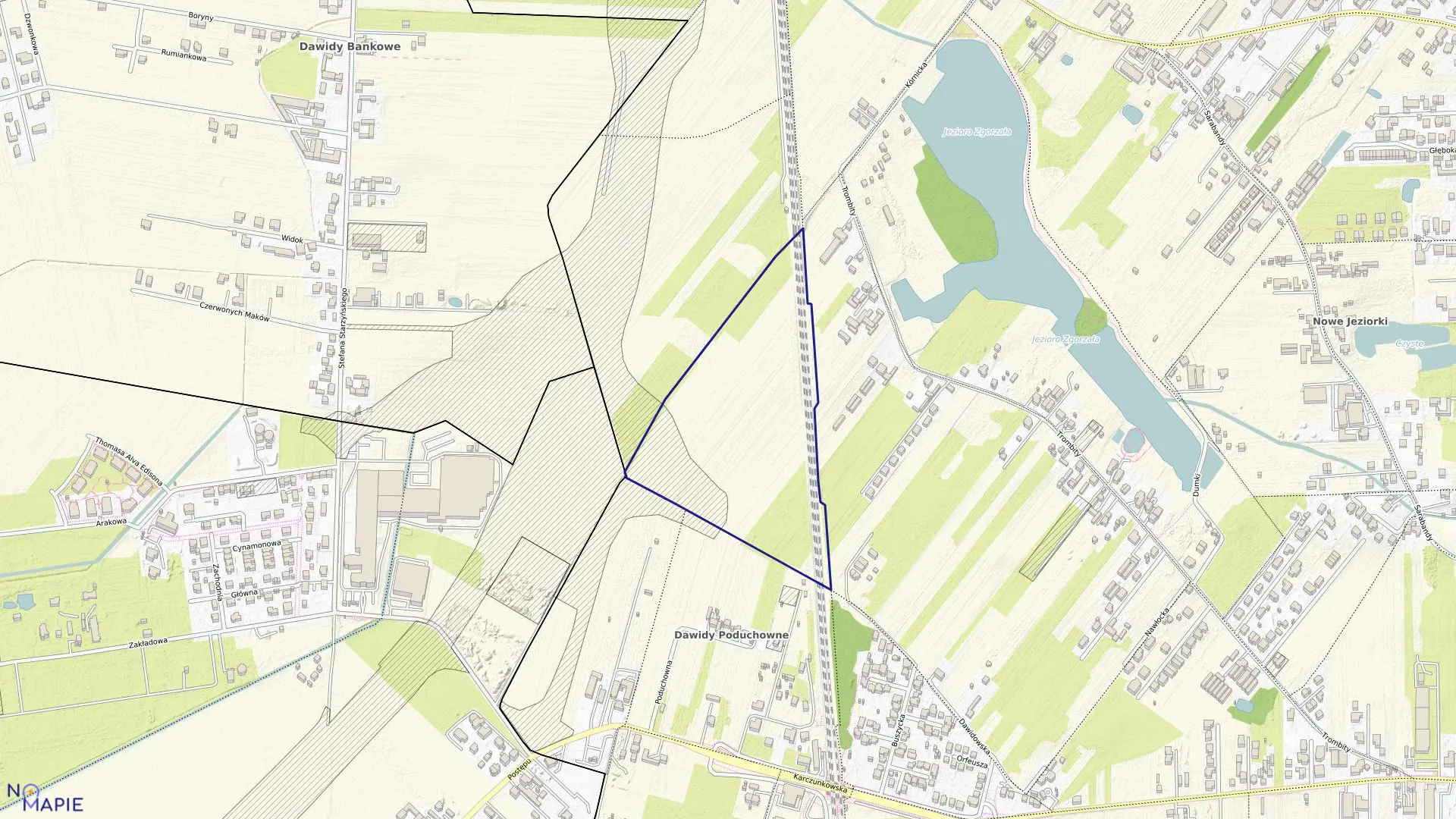 Mapa obrębu 1-09-55 w mieście Warszawa