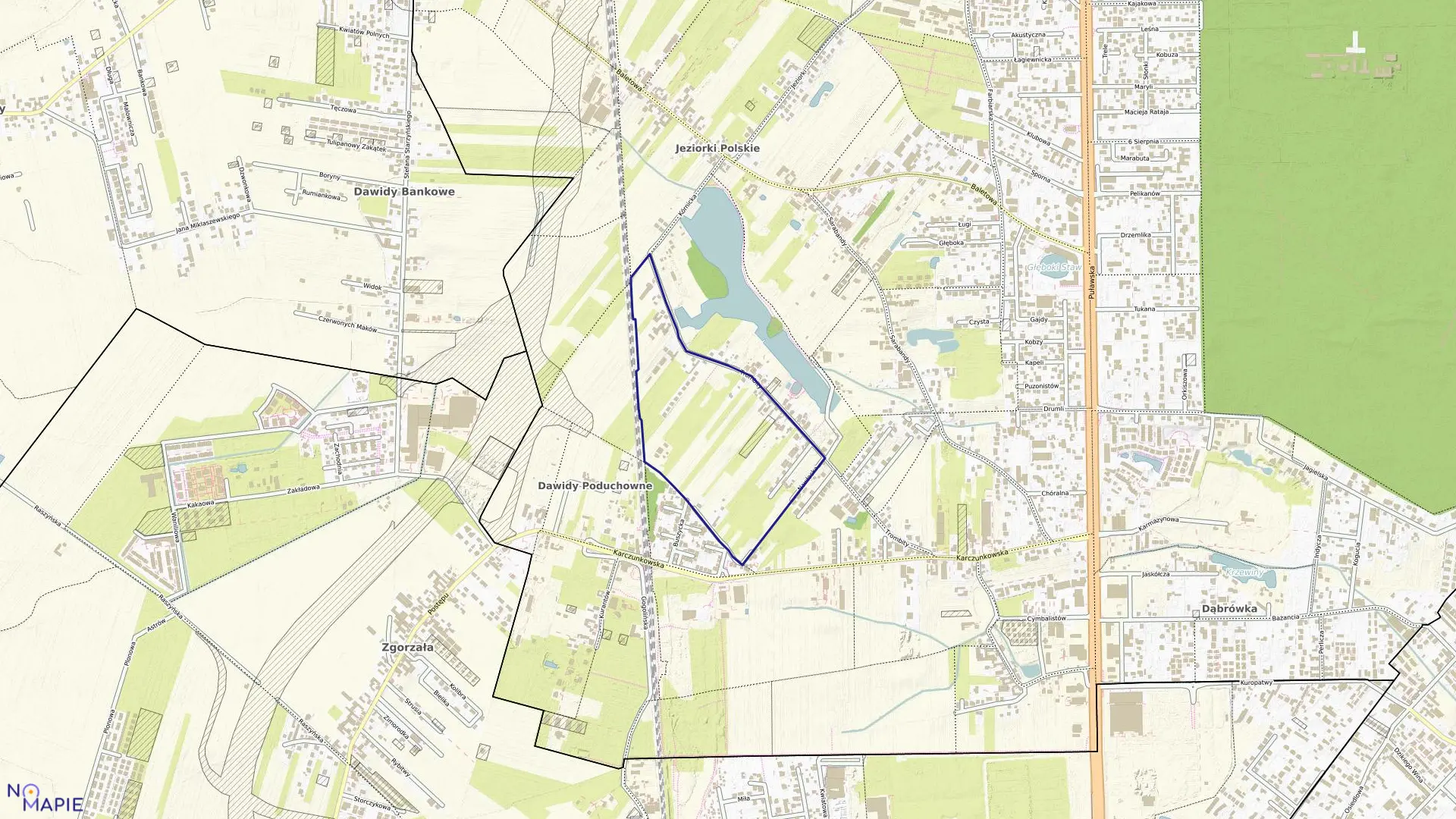 Mapa obrębu 1-09-57 w mieście Warszawa