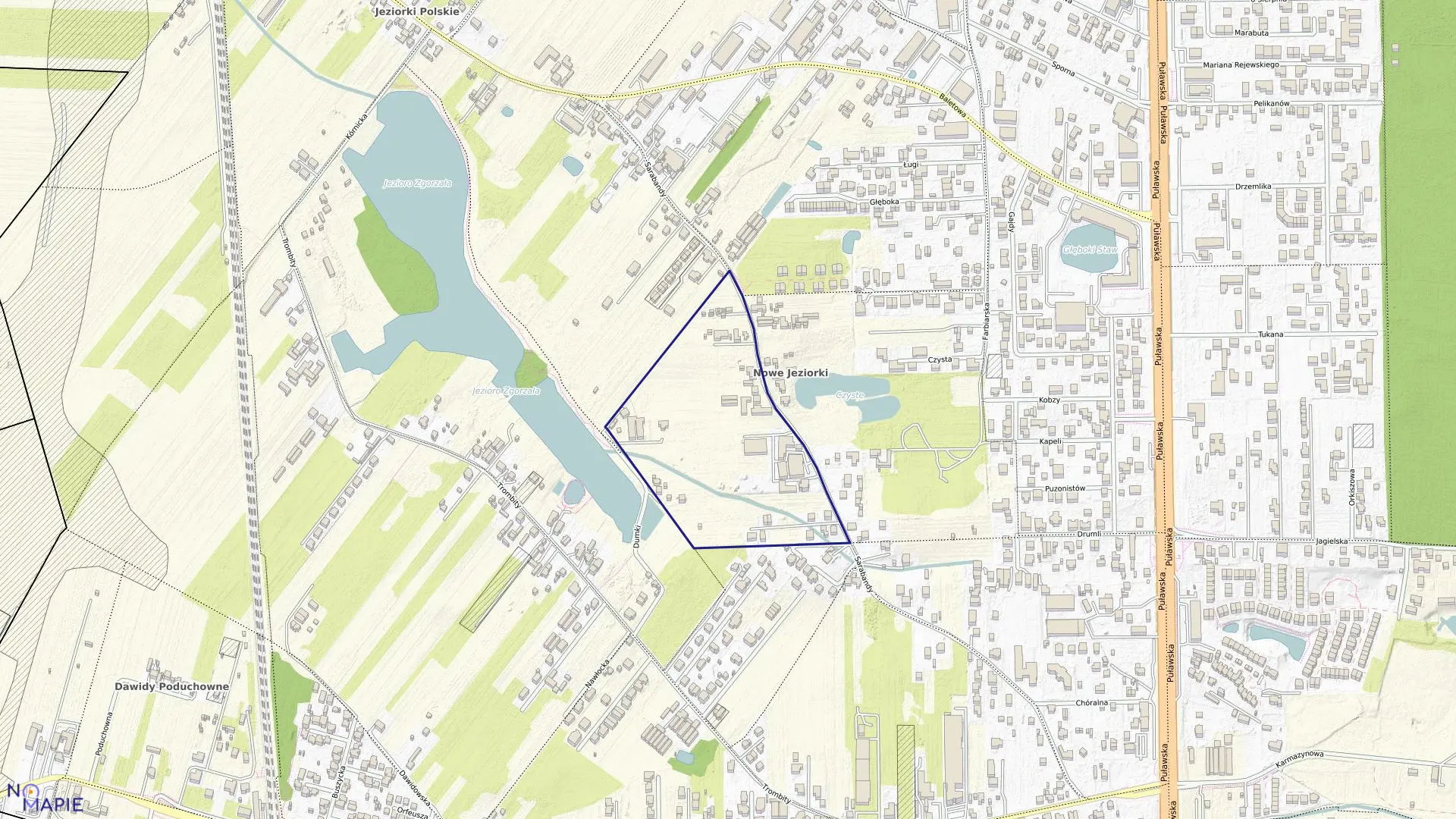 Mapa obrębu 1-09-58 w mieście Warszawa