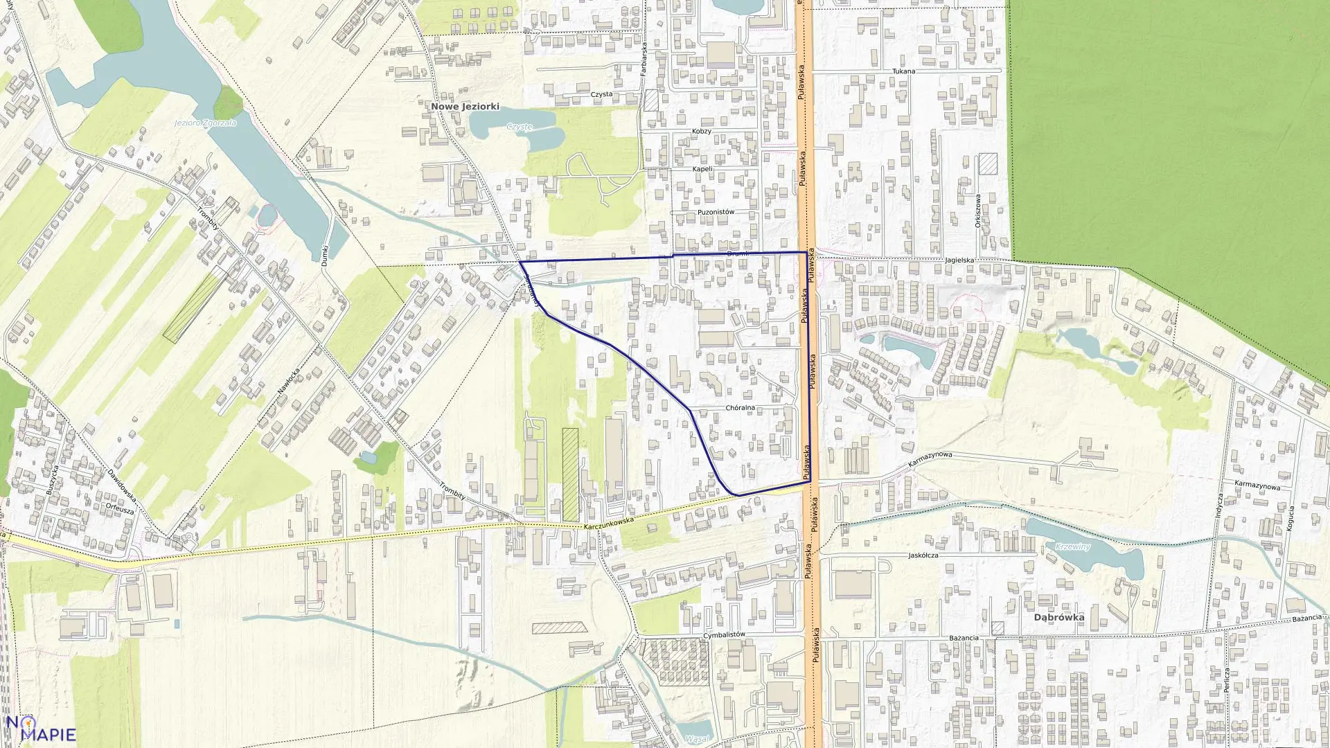 Mapa obrębu 1-09-66 w mieście Warszawa