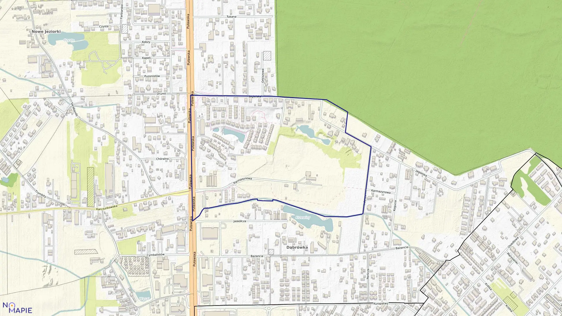 Mapa obrębu 1-09-67 w mieście Warszawa