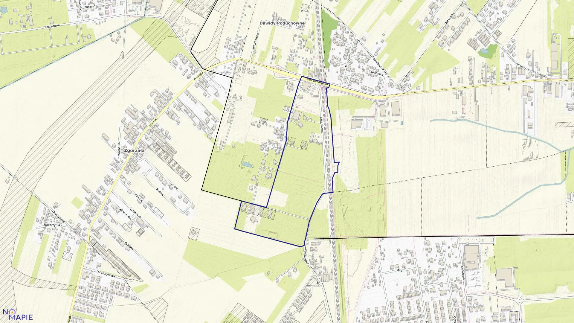 Mapa obrębu 1-09-69 w mieście Warszawa