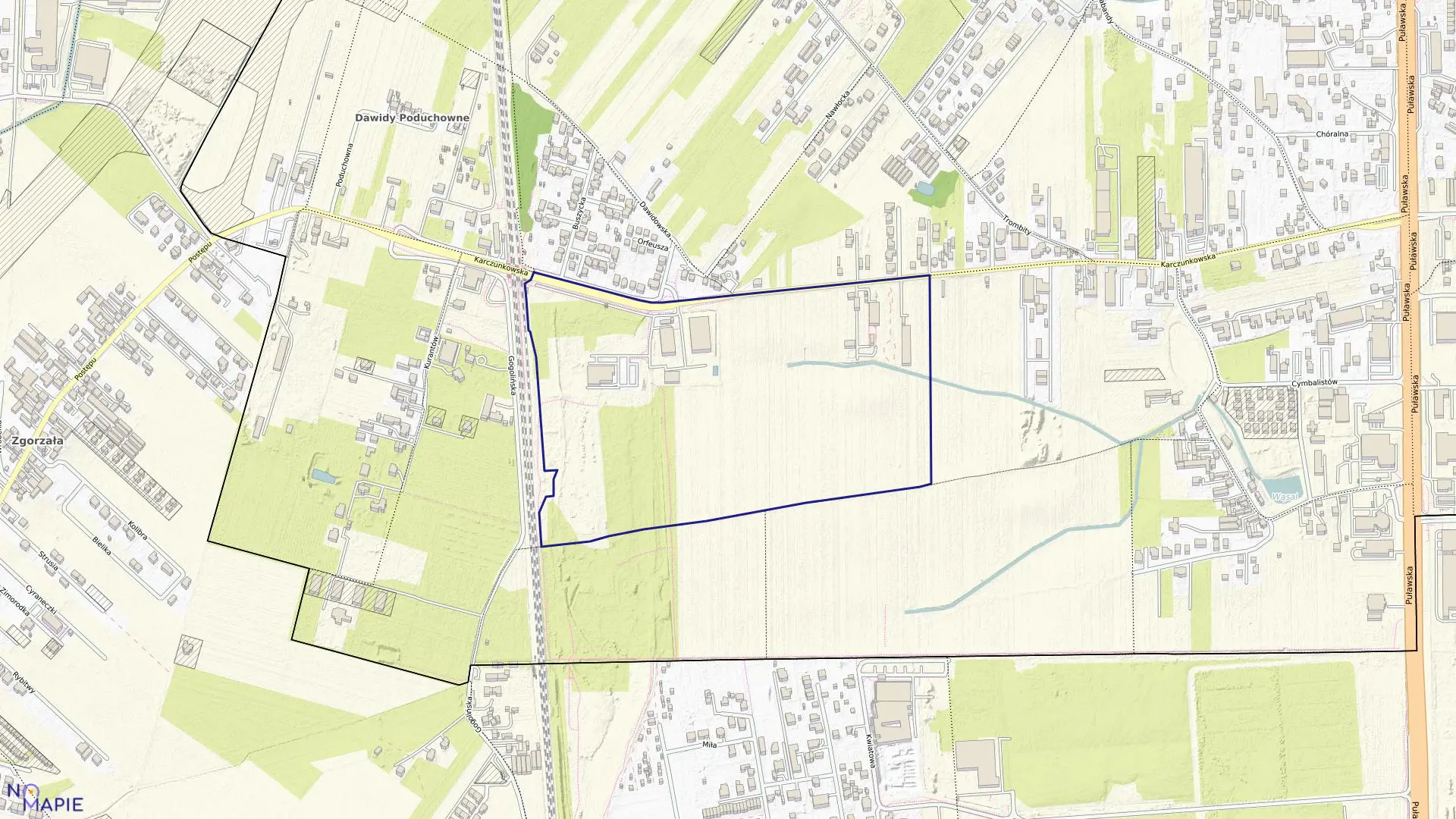 Mapa obrębu 1-09-70 w mieście Warszawa