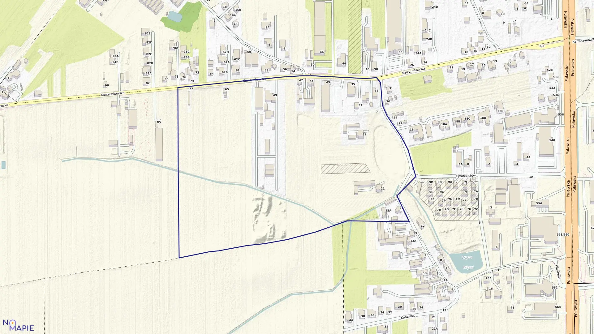 Mapa obrębu 1-09-71 w mieście Warszawa