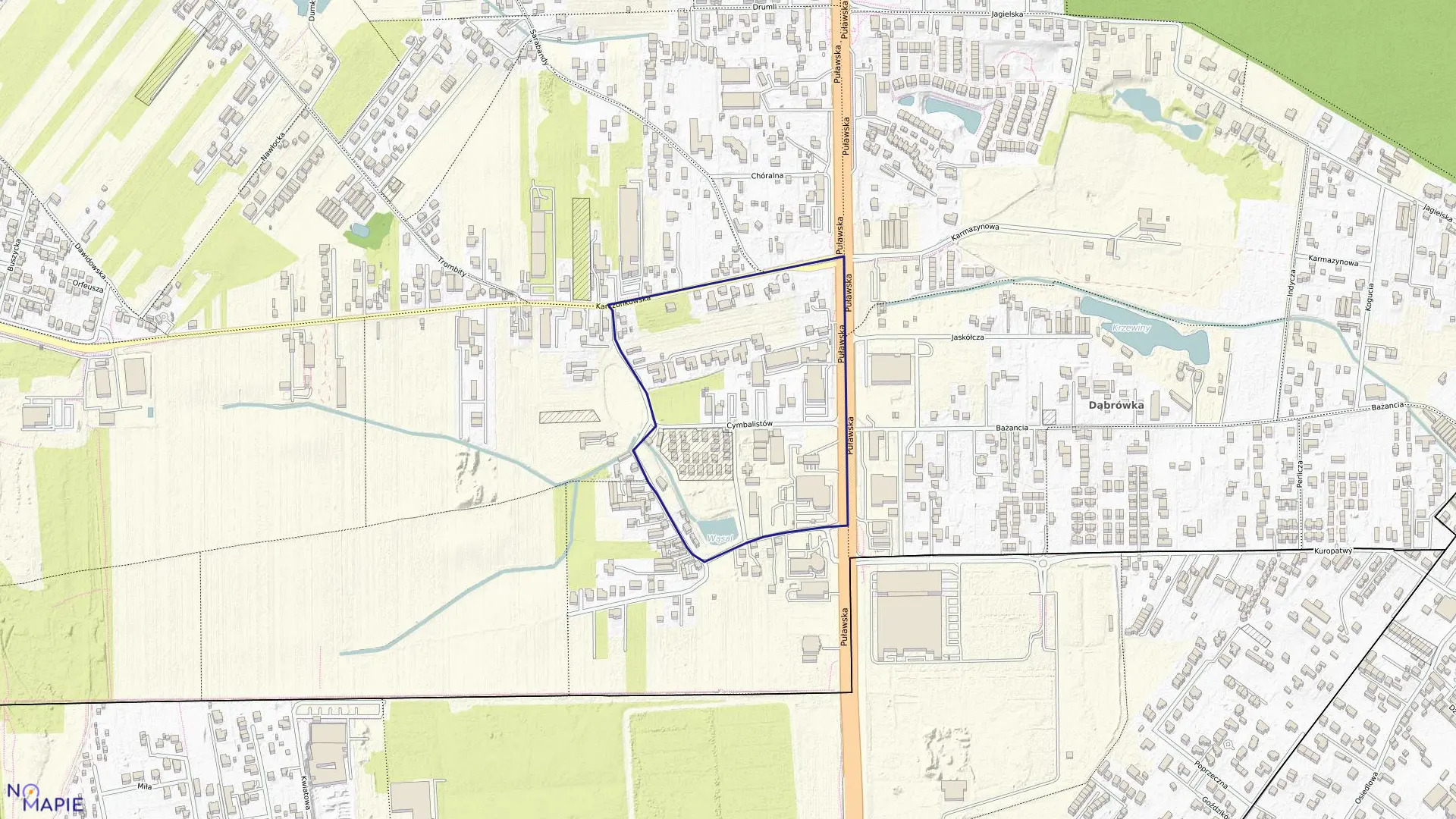 Mapa obrębu 1-09-72 w mieście Warszawa