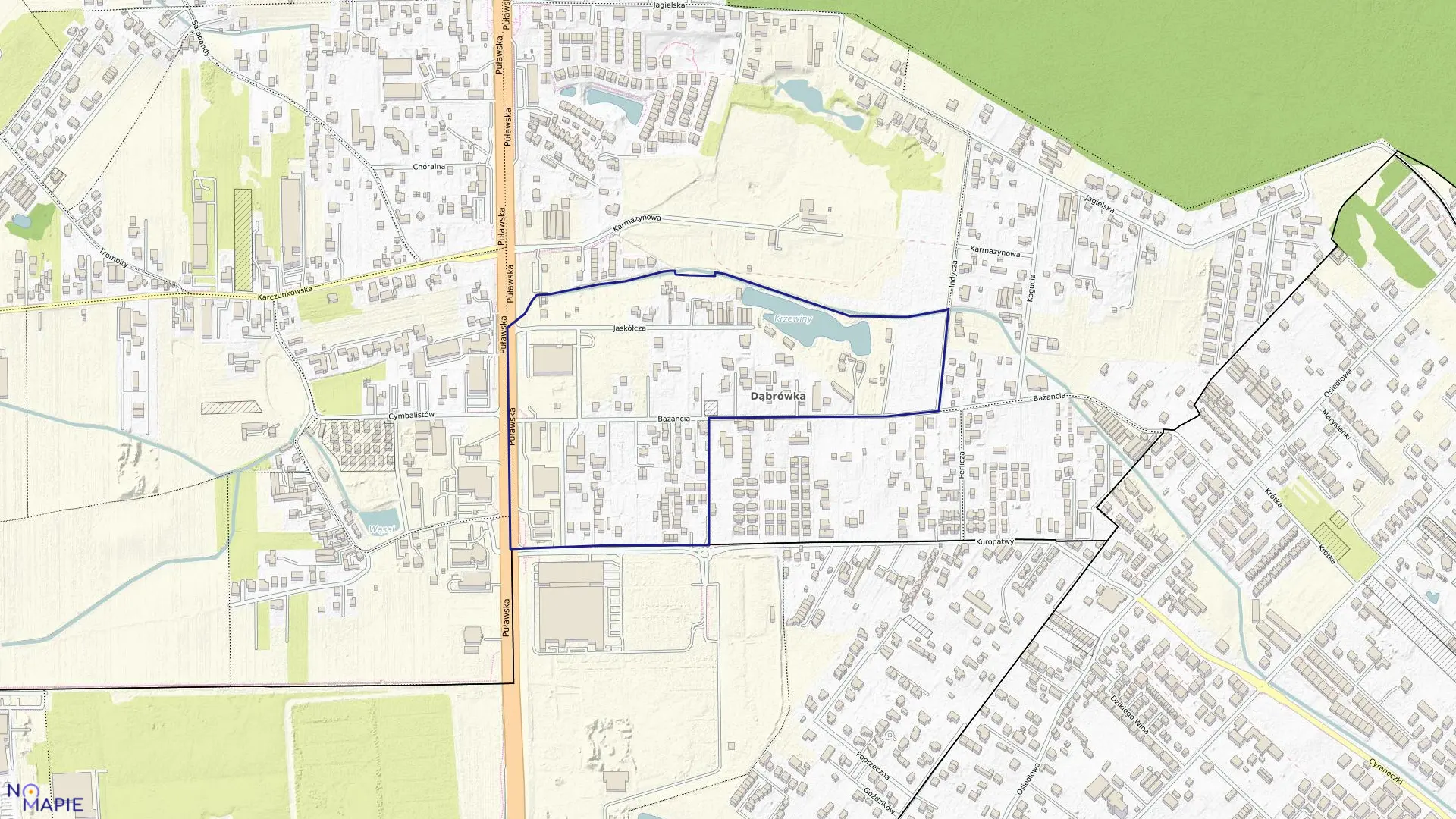 Mapa obrębu 1-09-73 w mieście Warszawa