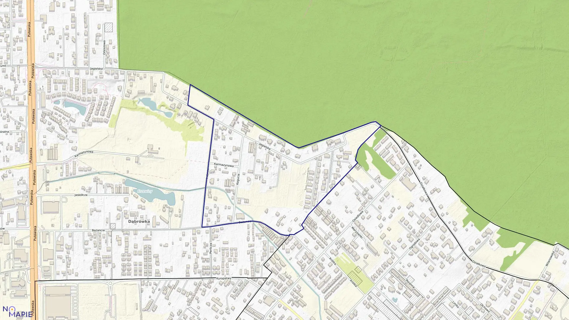 Mapa obrębu 1-09-74 w mieście Warszawa