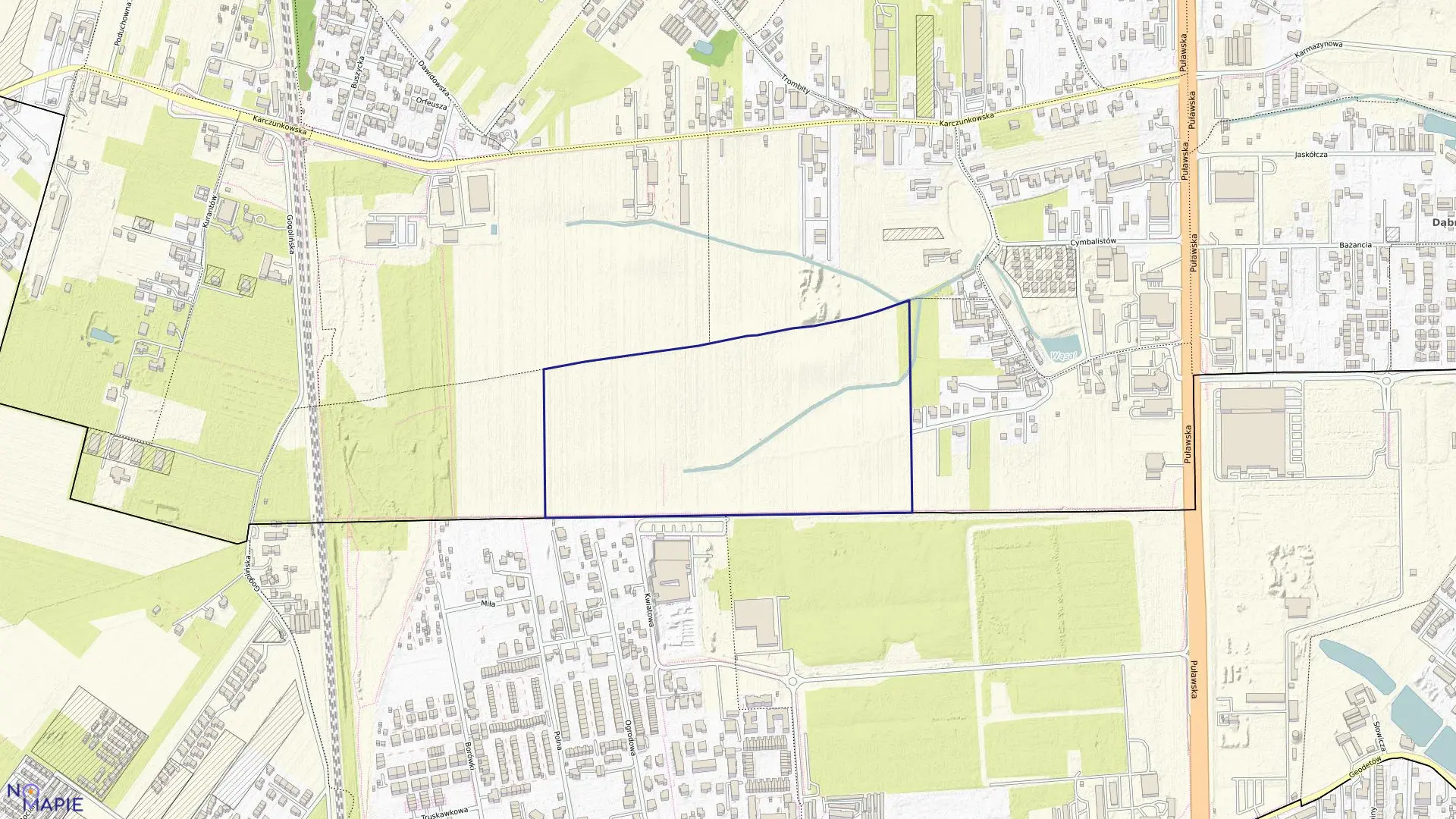 Mapa obrębu 1-09-76 w mieście Warszawa