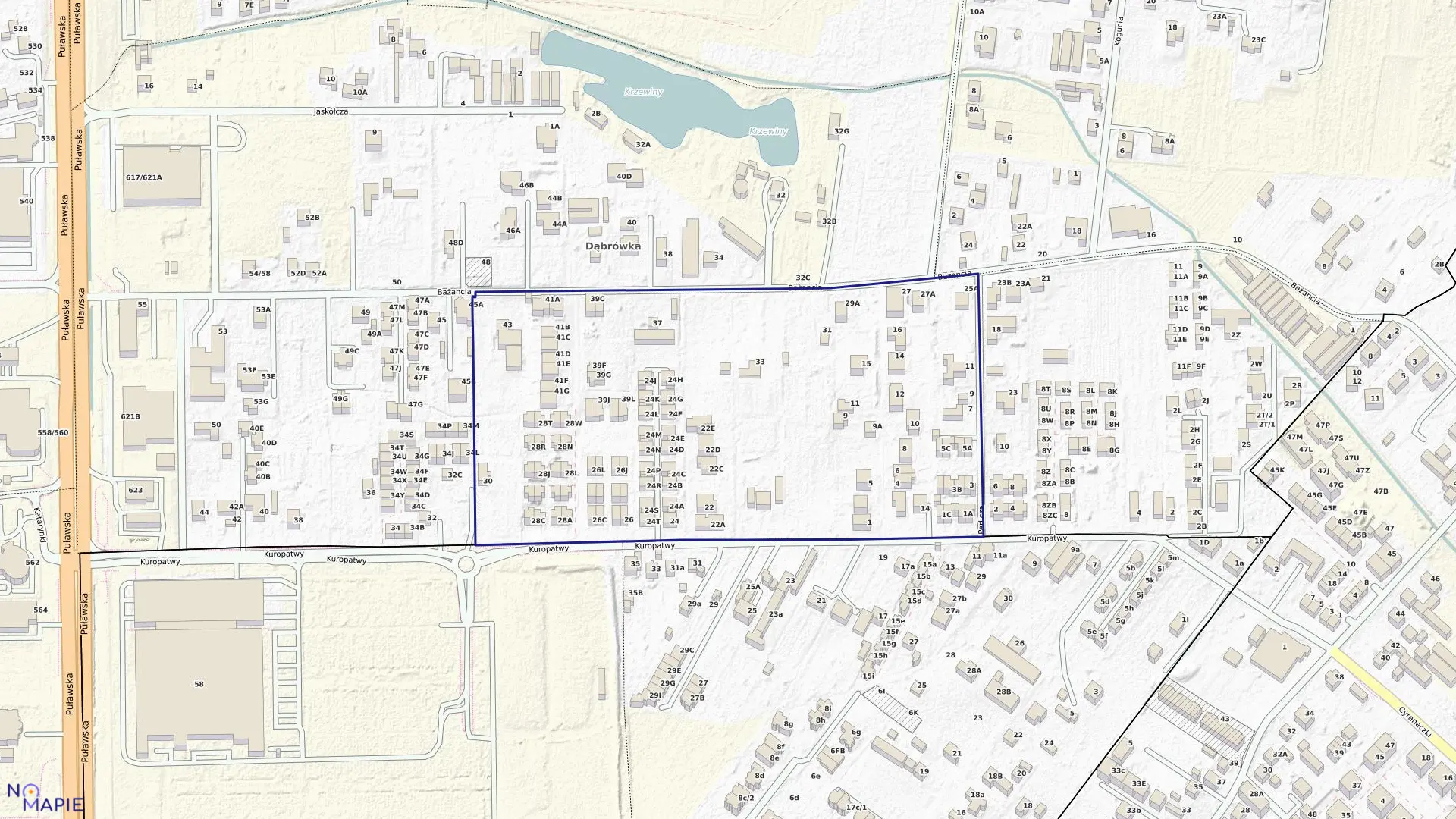 Mapa obrębu 1-09-78 w mieście Warszawa