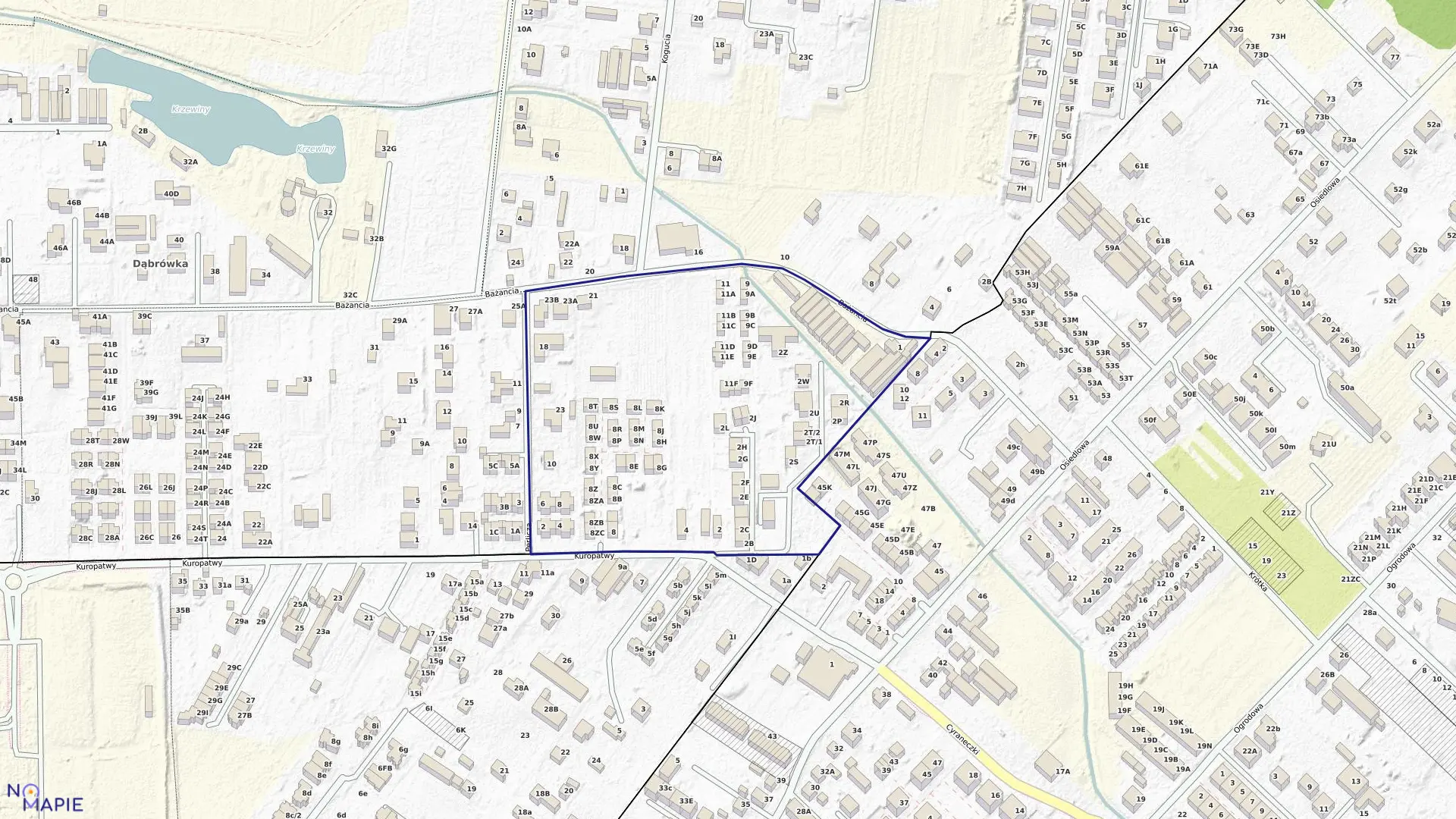 Mapa obrębu 1-09-79 w mieście Warszawa