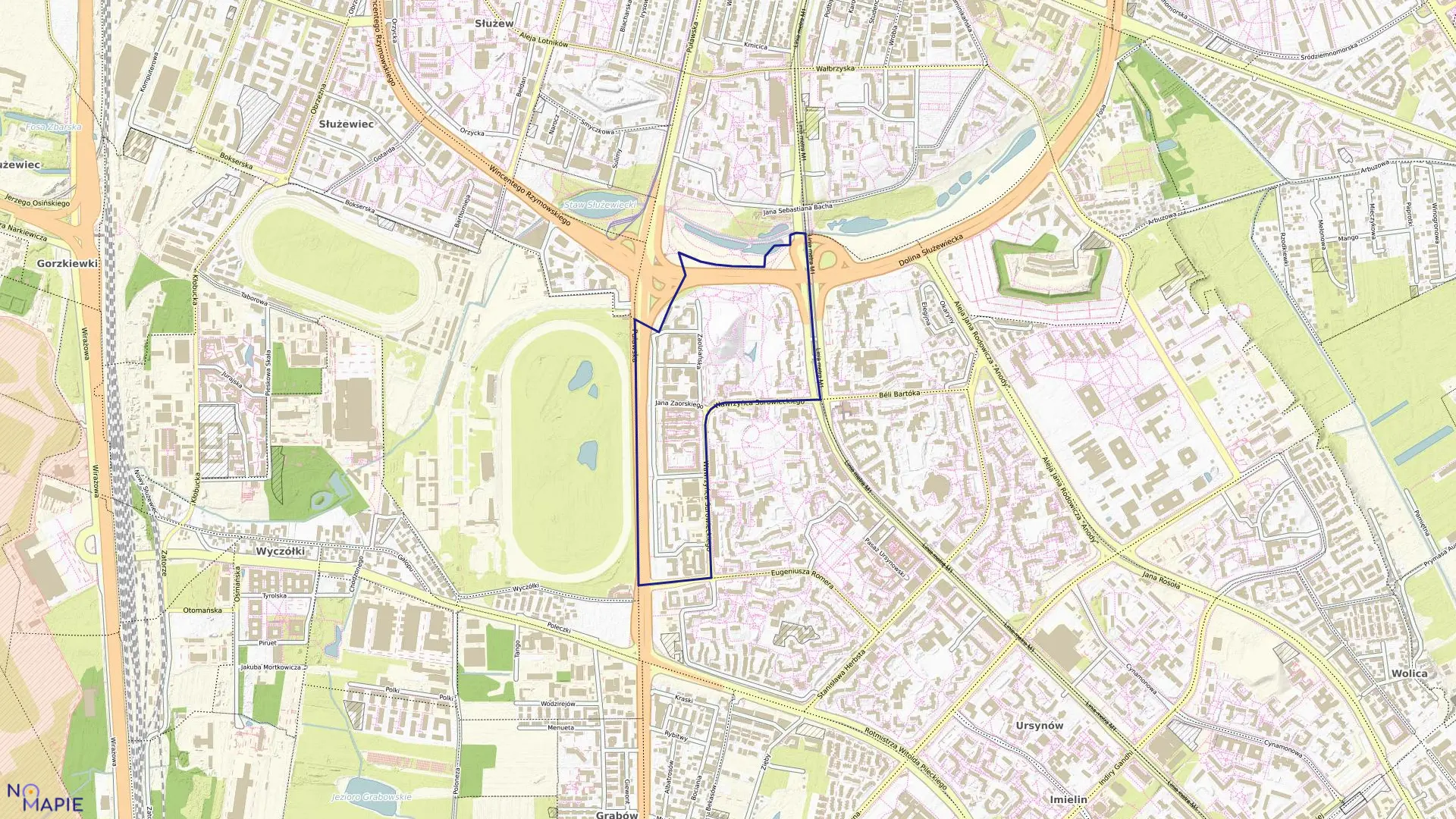 Mapa obrębu 1-10-01 w mieście Warszawa