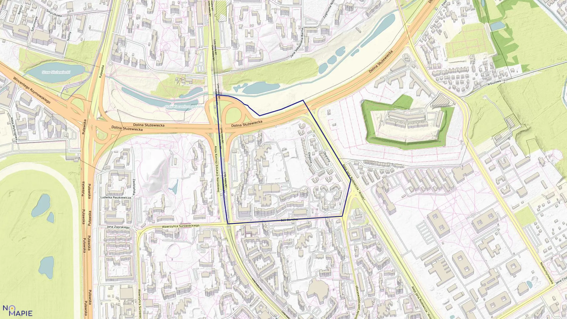 Mapa obrębu 1-10-02 w mieście Warszawa