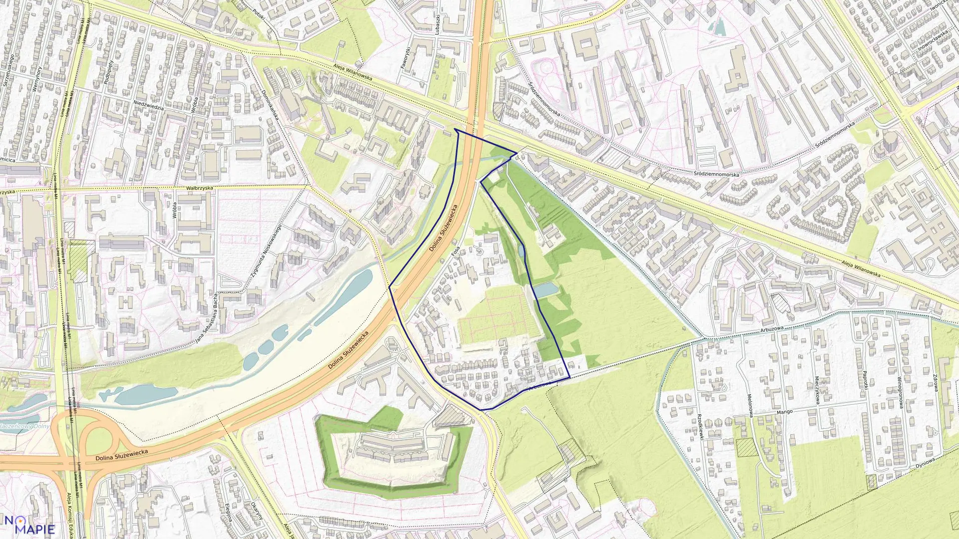 Mapa obrębu 1-10-04 w mieście Warszawa