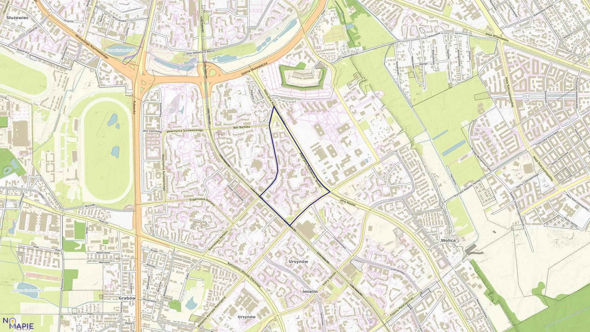 Mapa obrębu 1-10-10 w mieście Warszawa