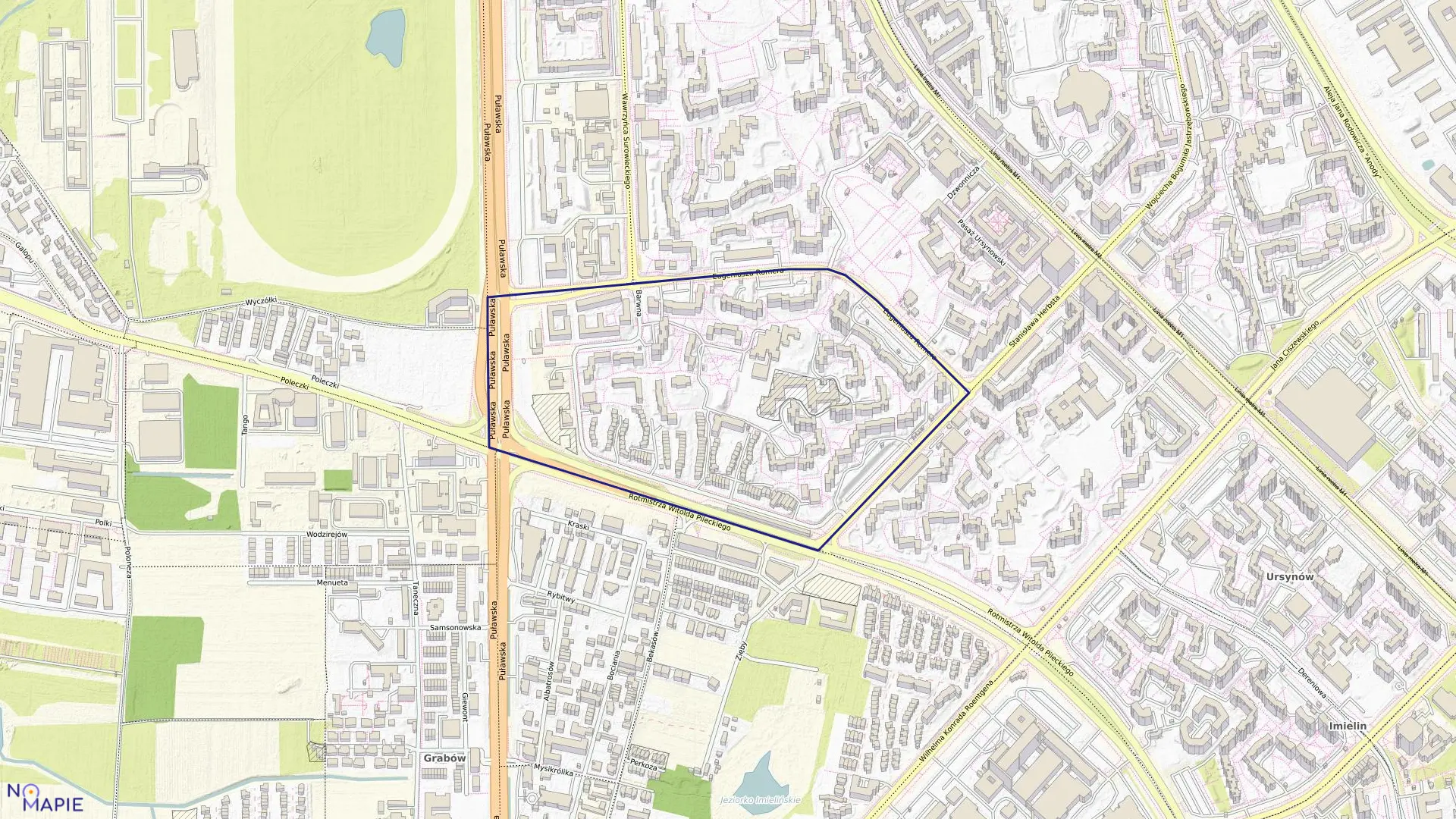 Mapa obrębu 1-10-11 w mieście Warszawa