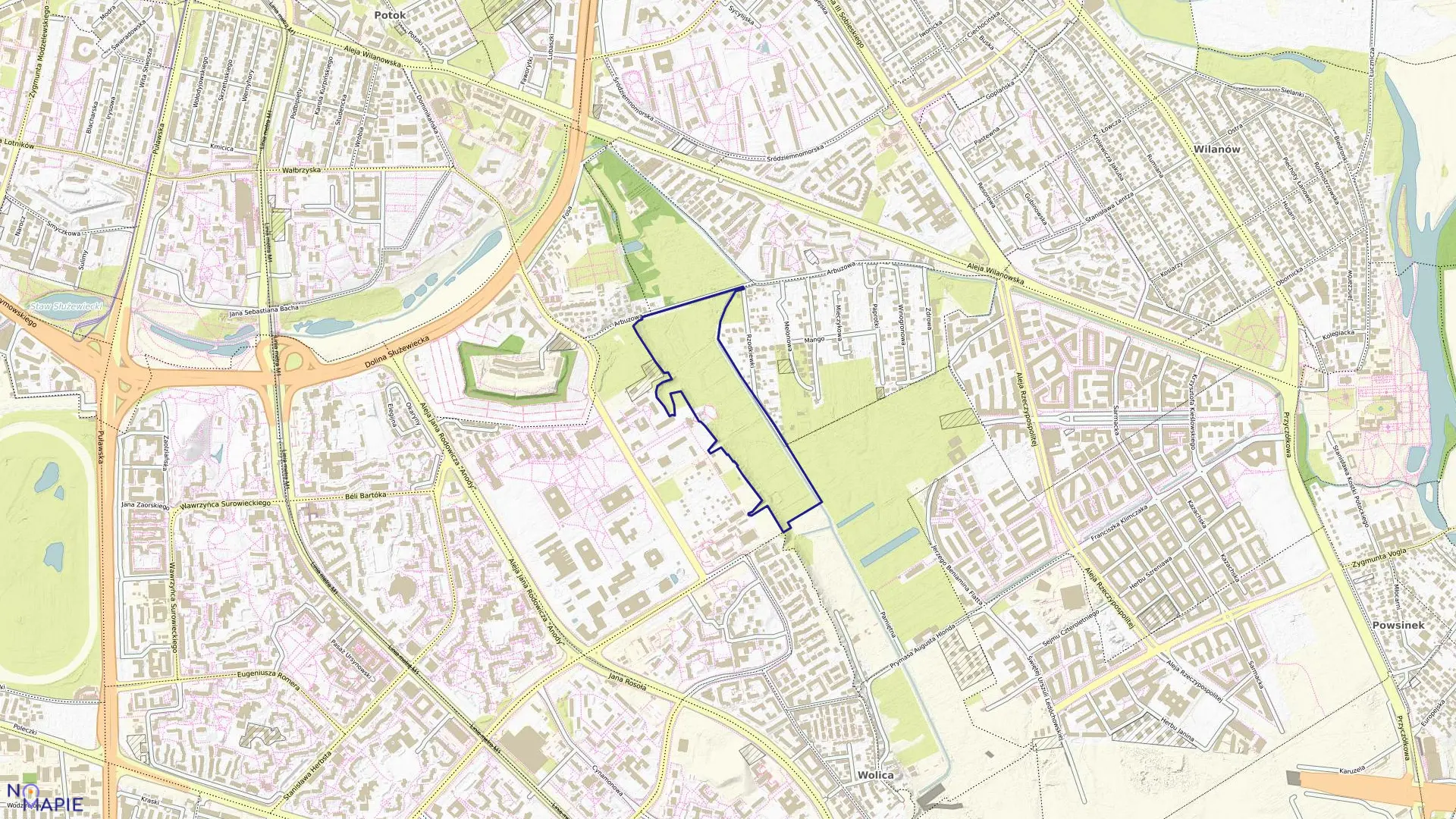 Mapa obrębu 1-10-13 w mieście Warszawa