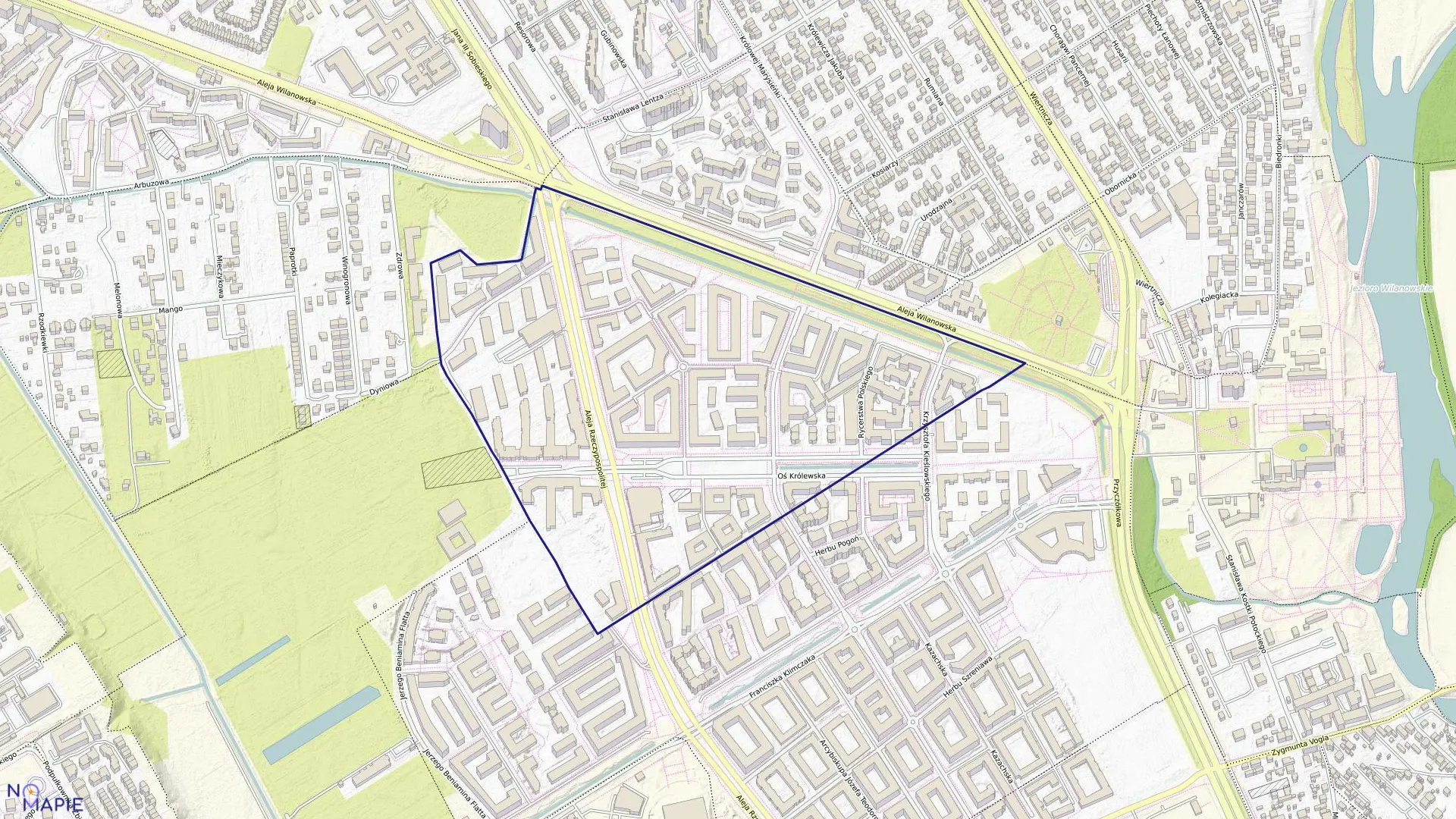 Mapa obrębu 1-10-15 w mieście Warszawa