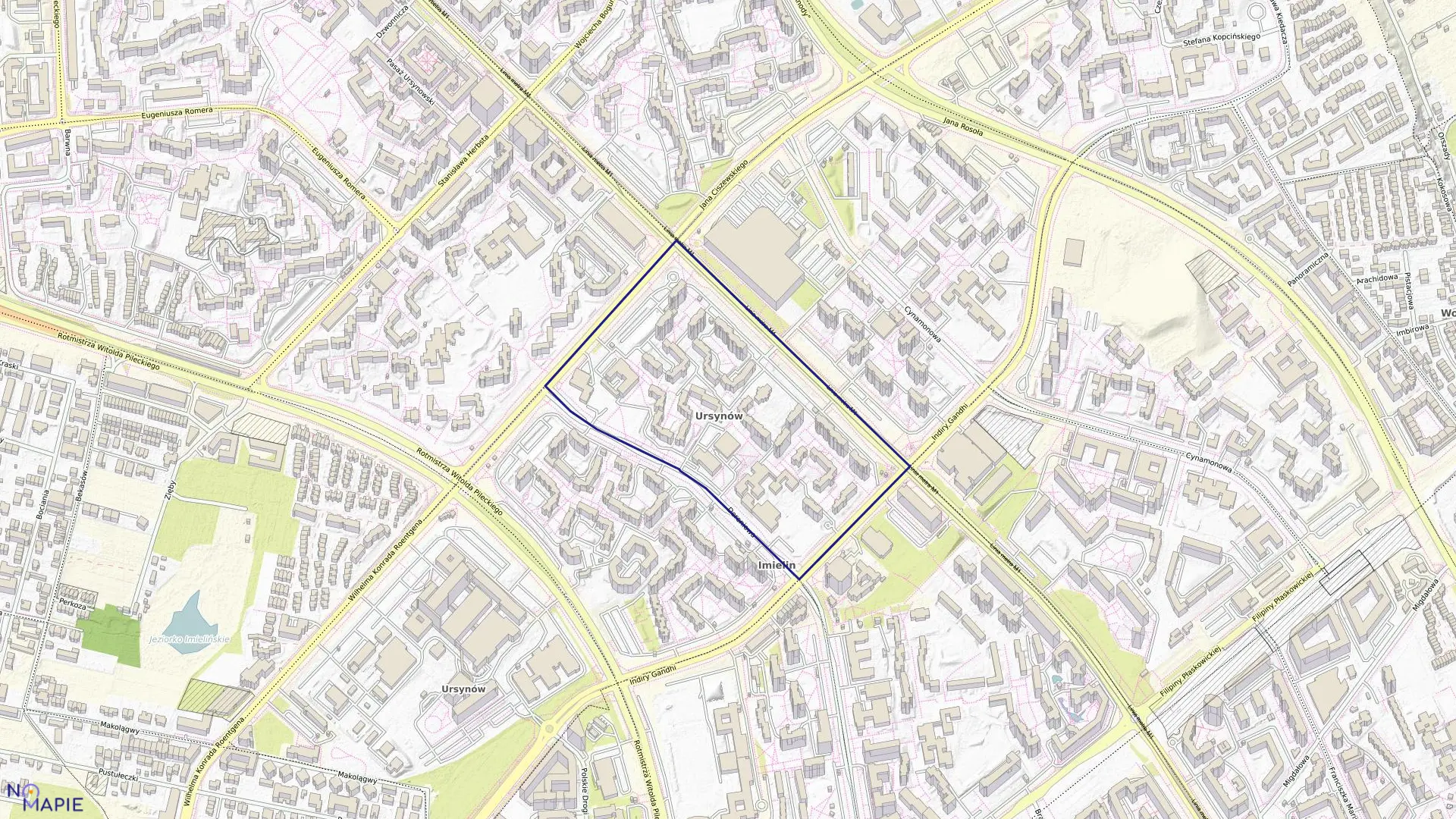 Mapa obrębu 1-10-18 w mieście Warszawa