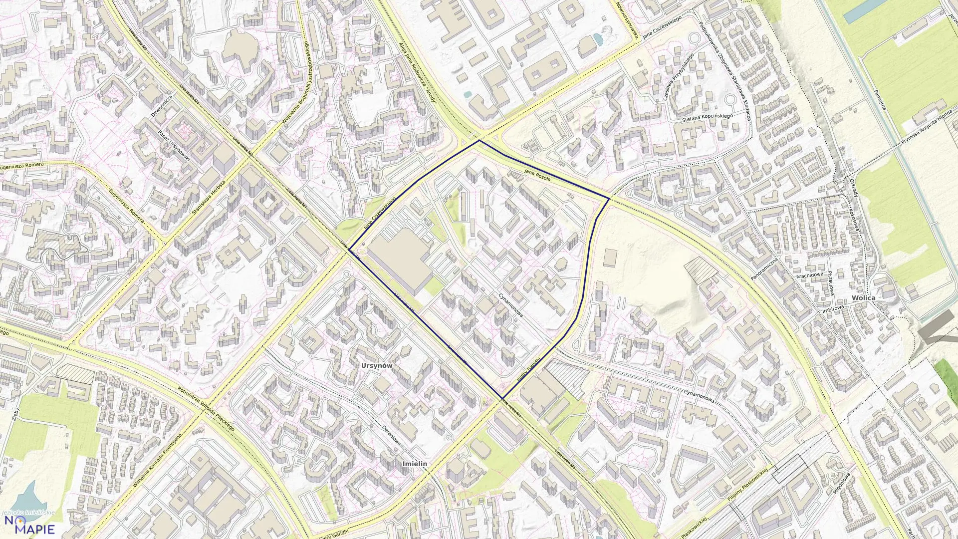 Mapa obrębu 1-10-19 w mieście Warszawa