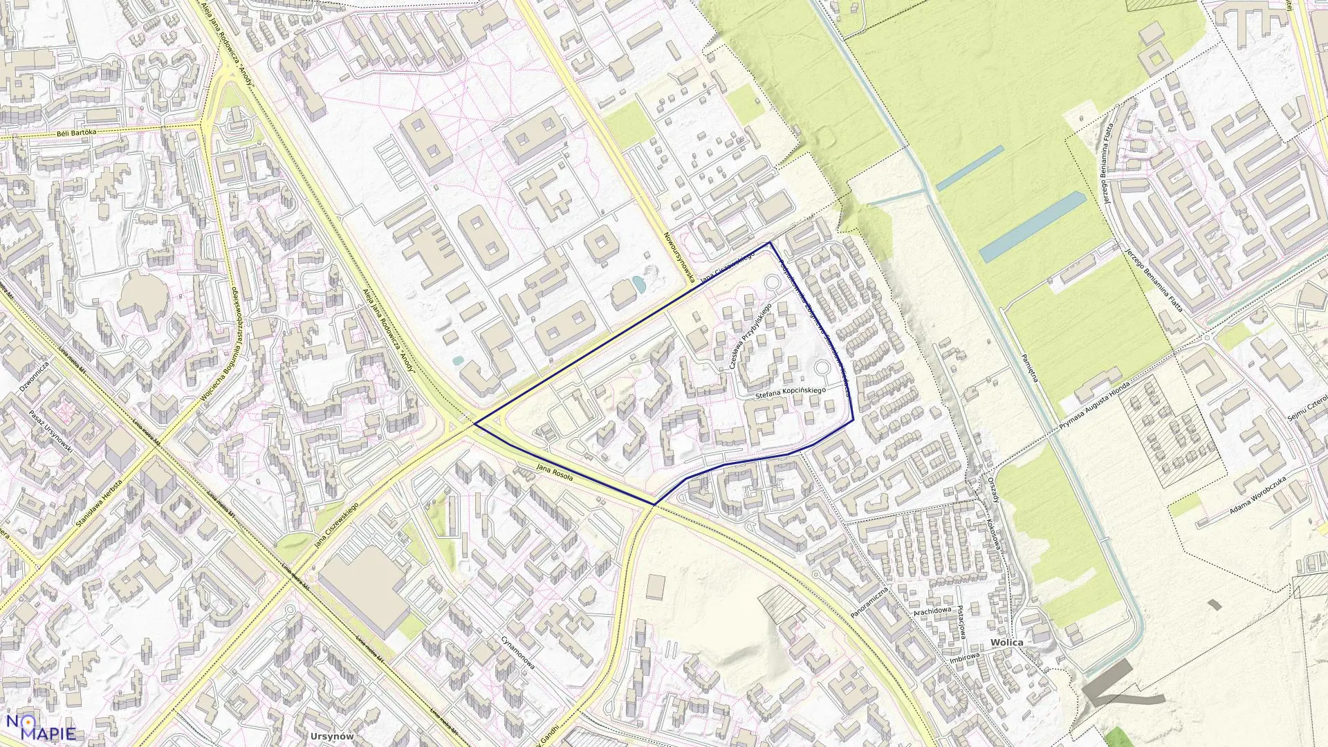 Mapa obrębu 1-10-20 w mieście Warszawa