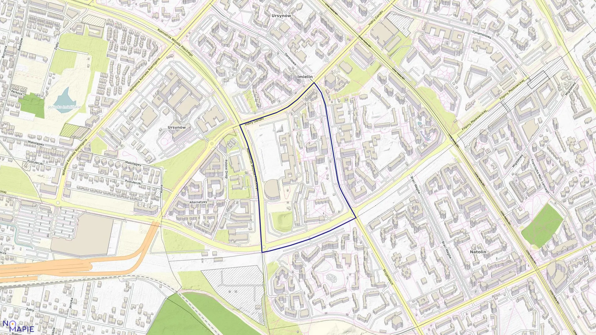 Mapa obrębu 1-10-21 w mieście Warszawa