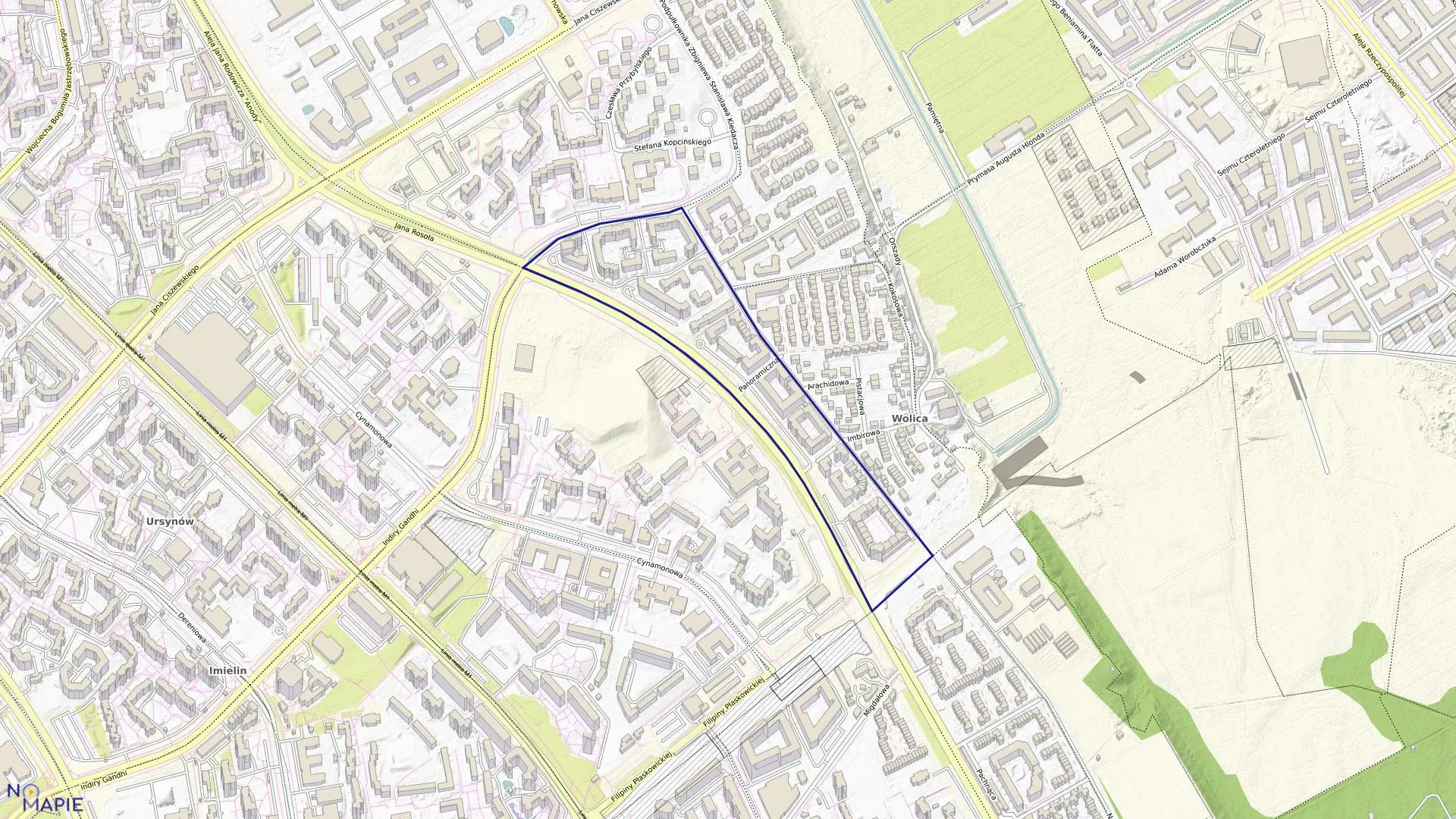 Mapa obrębu 1-10-23 w mieście Warszawa