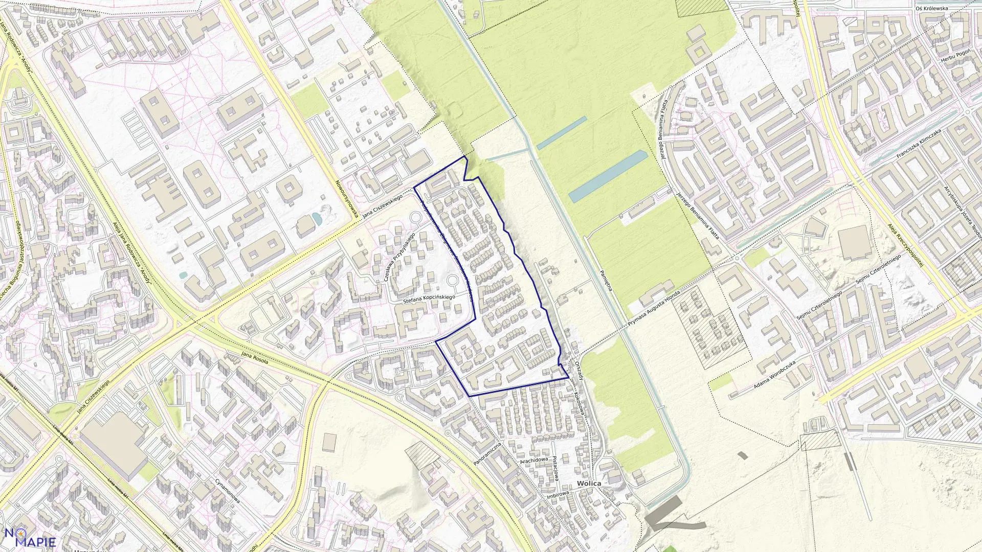 Mapa obrębu 1-10-24 w mieście Warszawa