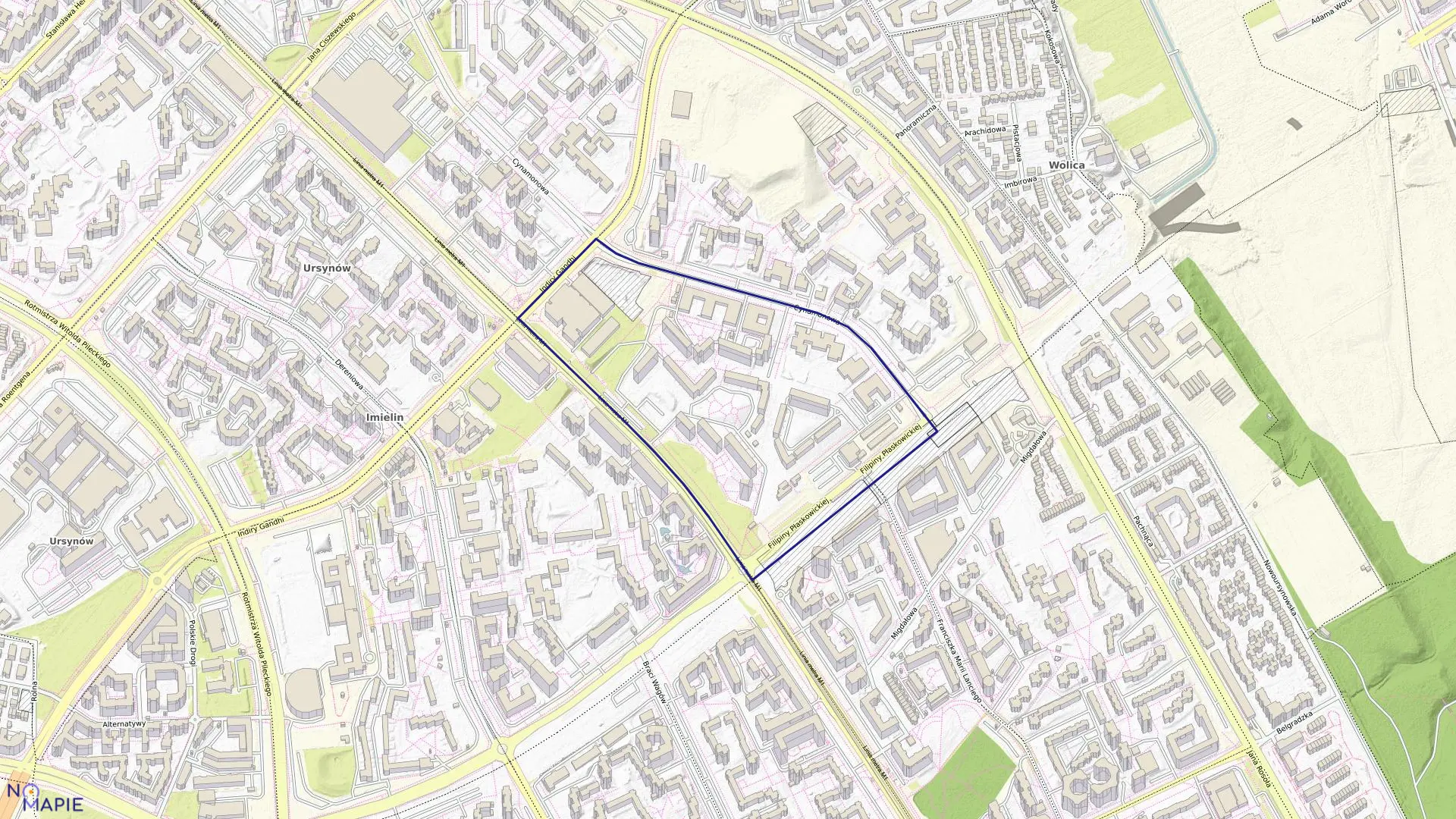 Mapa obrębu 1-10-27 w mieście Warszawa