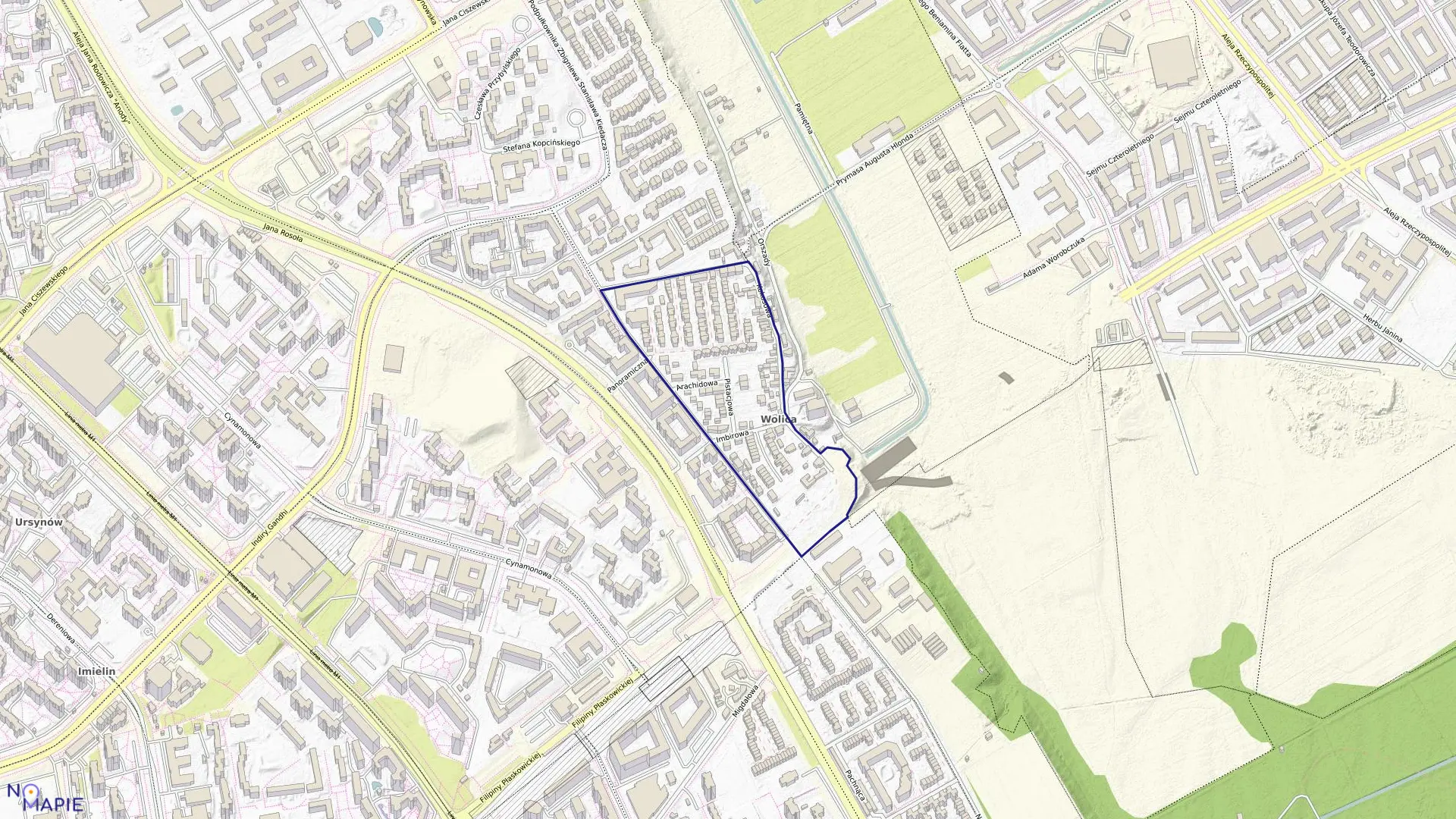 Mapa obrębu 1-10-35 w mieście Warszawa