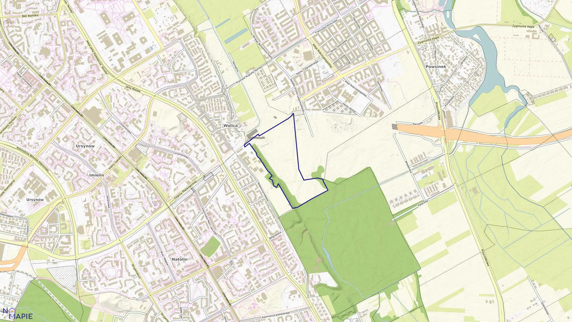 Mapa obrębu 1-10-39 w mieście Warszawa